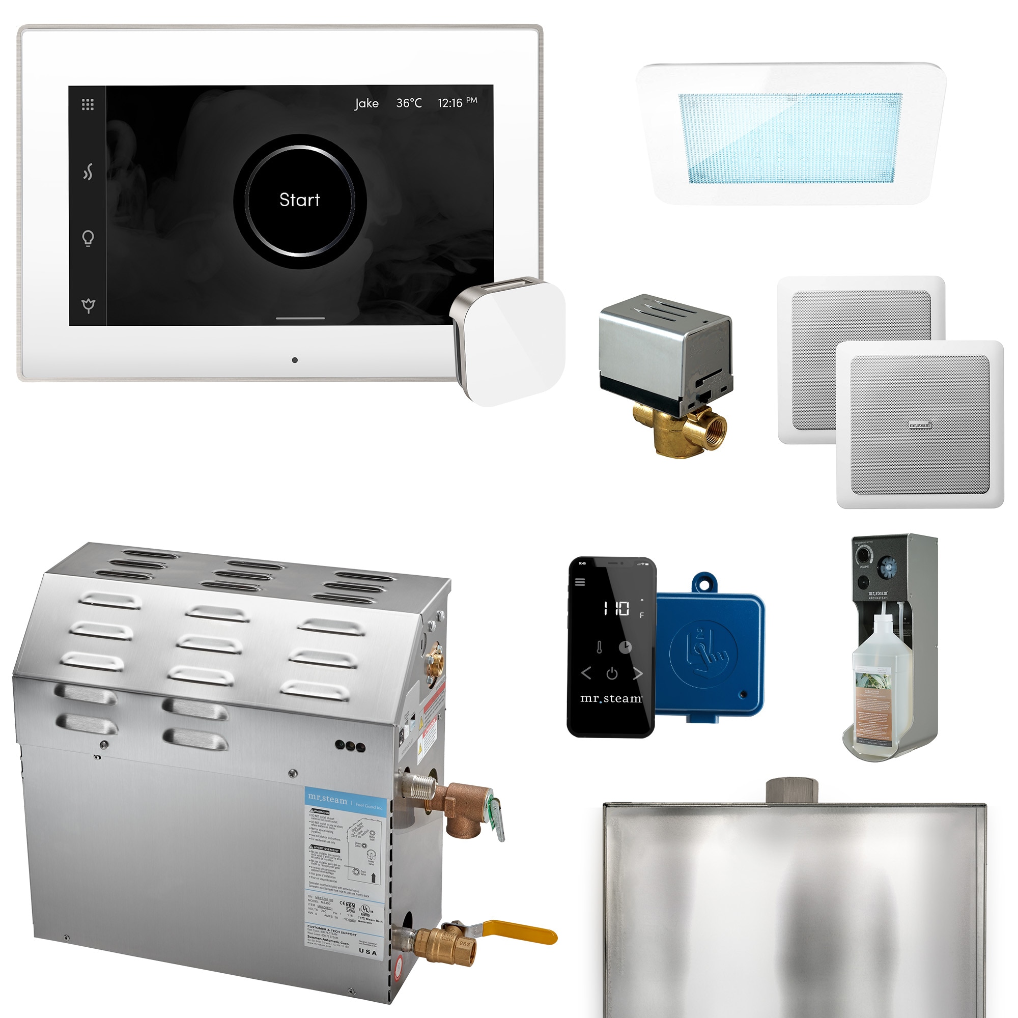 Equipo de control de generador de vapor de níquel cepillado de 5000 vatios Mr. Steam MS (XDream) 05C1ANBBBQJ