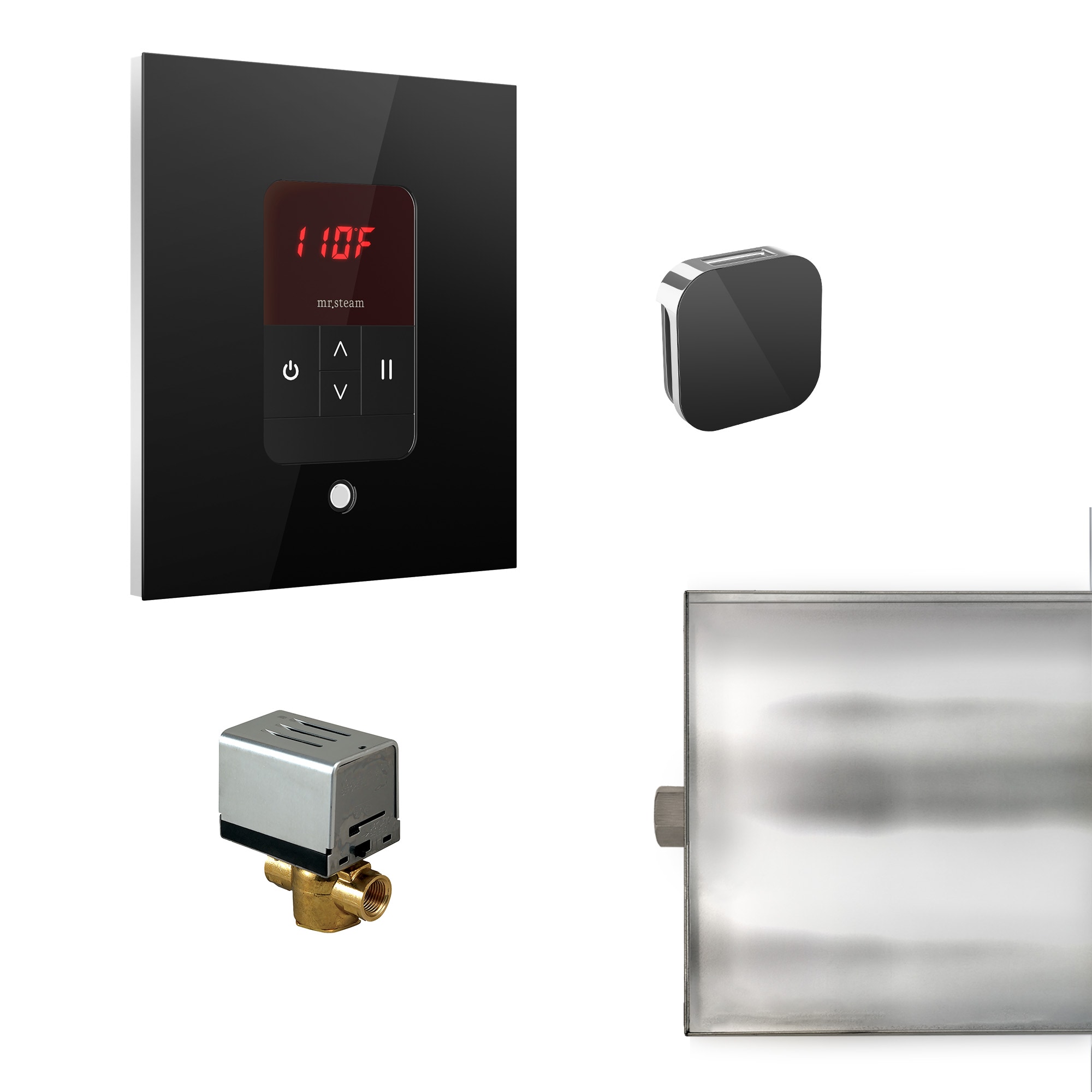 Kit de control de generador de vapor en vidrio negro de 120 vatios Sr. Steam BBUTLERSBK