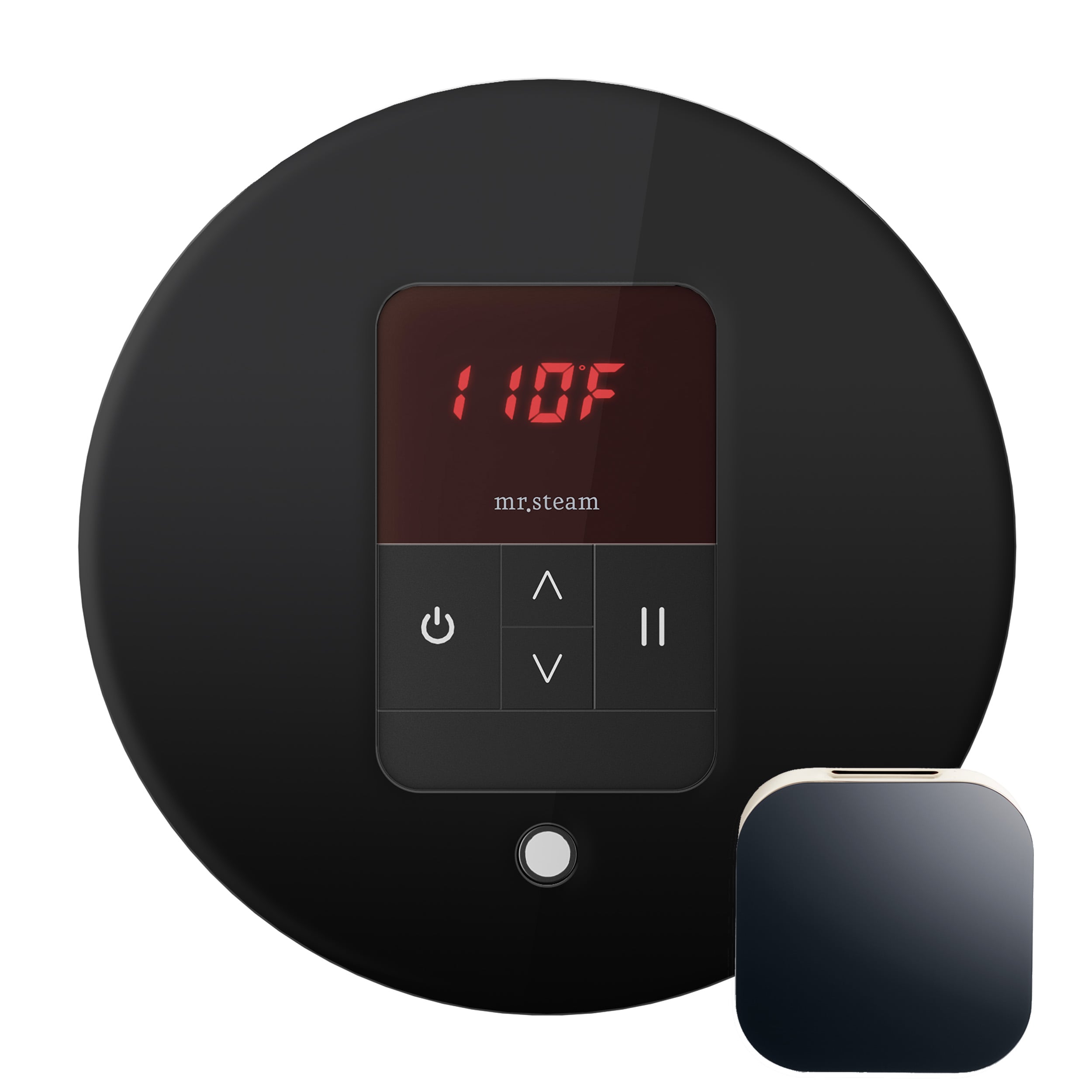 Unidad de control de vapor en vidrio negro de 120 vatios Mr. Steam MSITEMPORD-BK