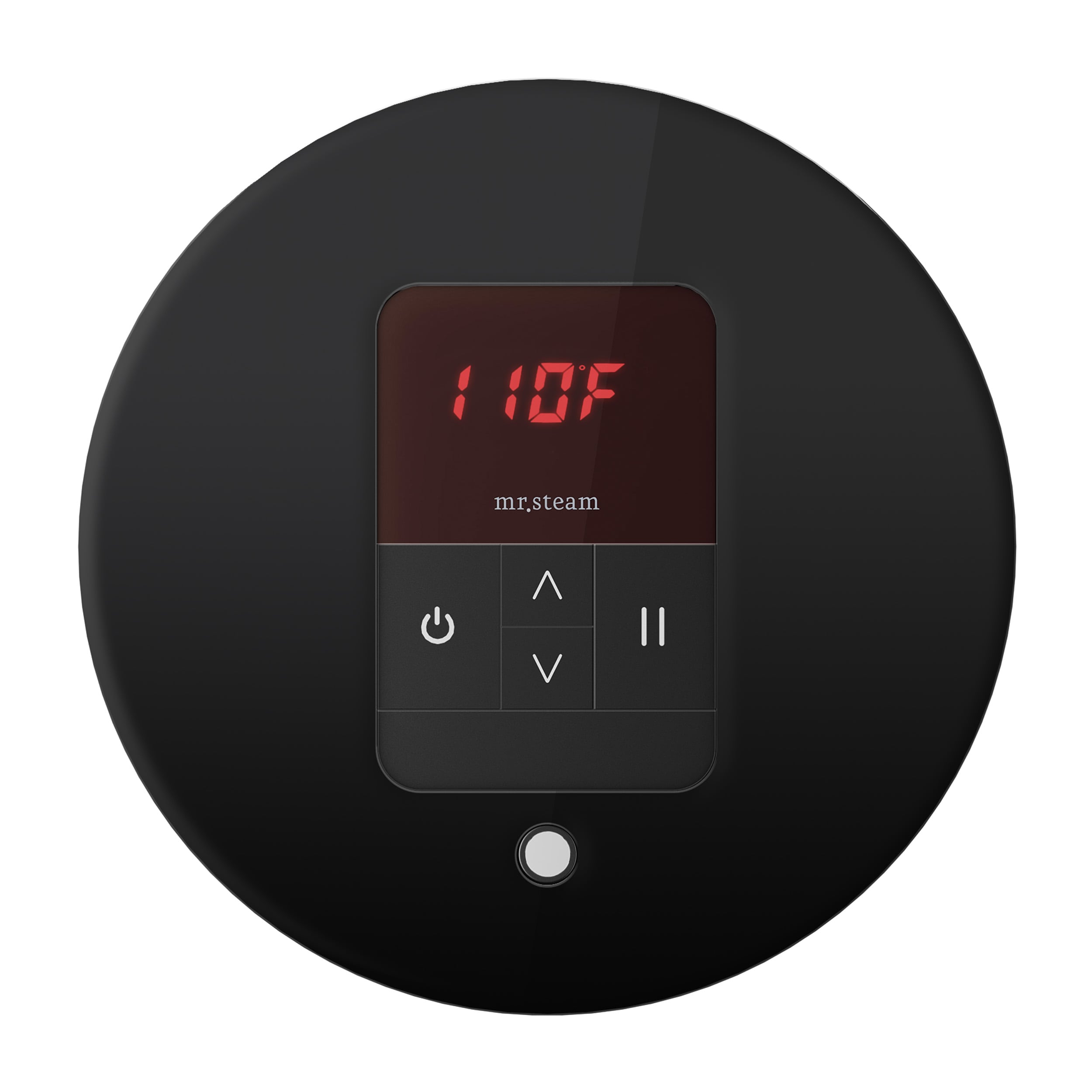 Unidad de control de vapor en vidrio negro de 120 vatios Mr. Steam MSITEMPORD-BK