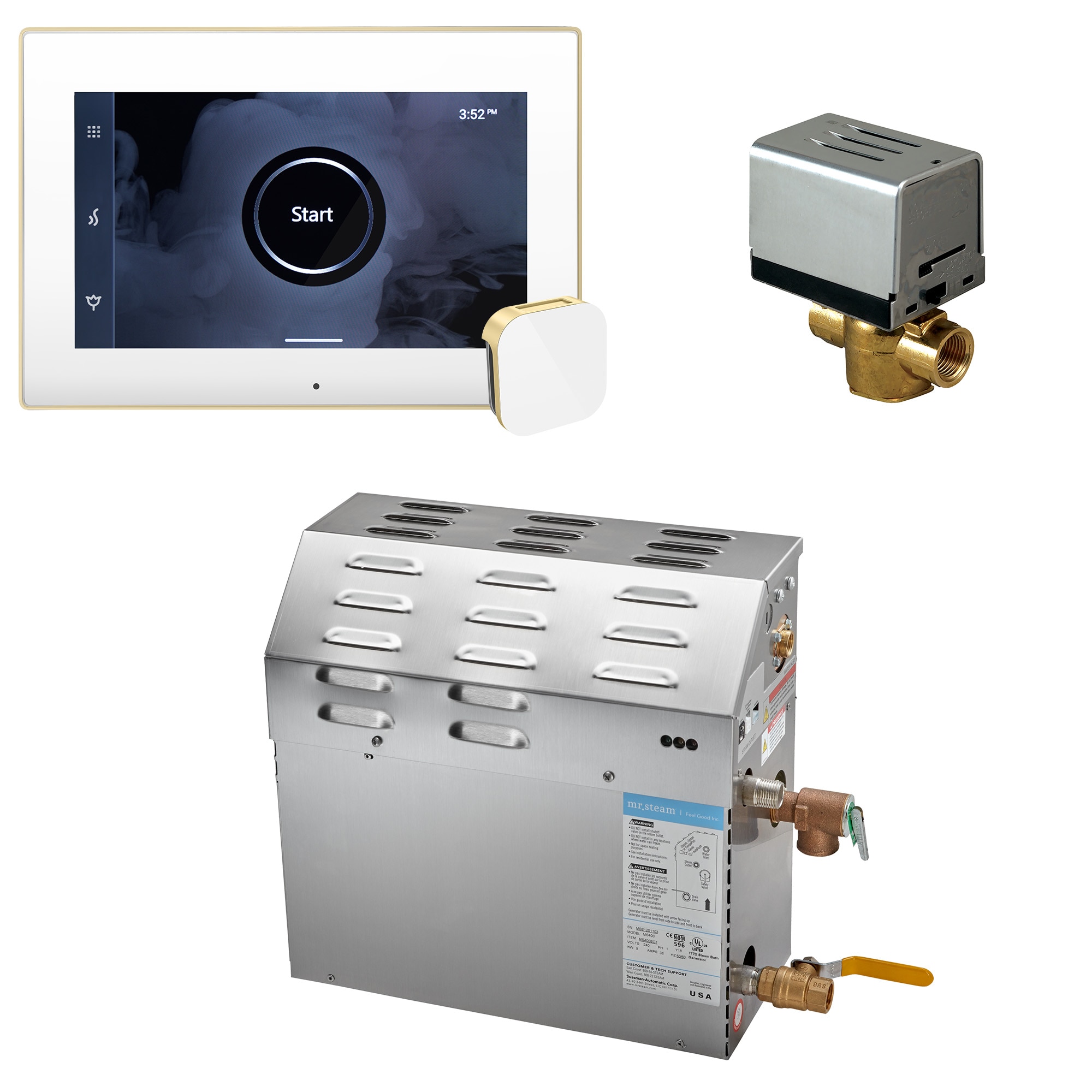 Kit de control para generador de vapor de 5000 vatios en acabado blanco satinado de latón - 05C1BNHB000