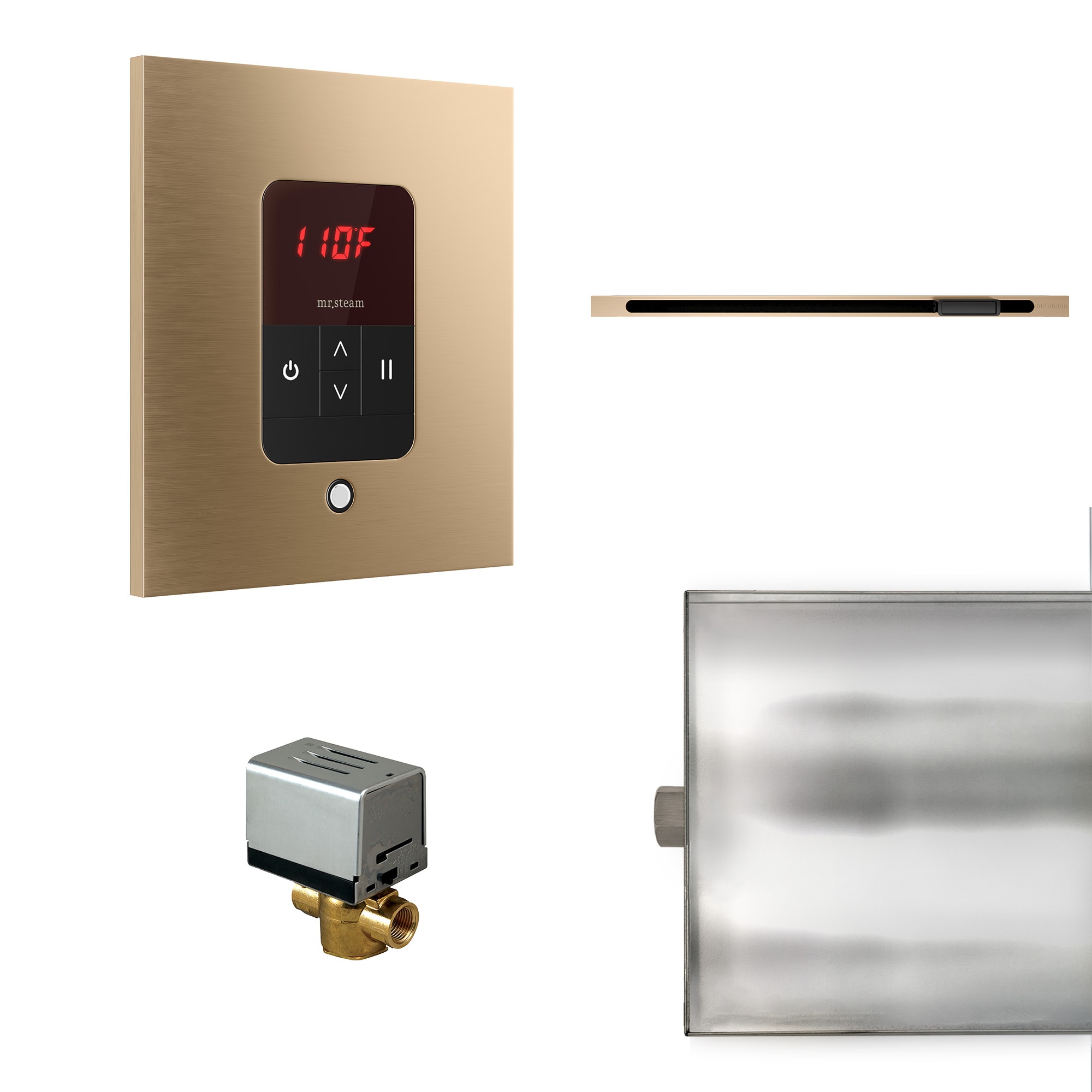 Paquete de control de generador de vapor en bronce cepillado de 120 vatios Sr. Steam BBUTLERLSBB