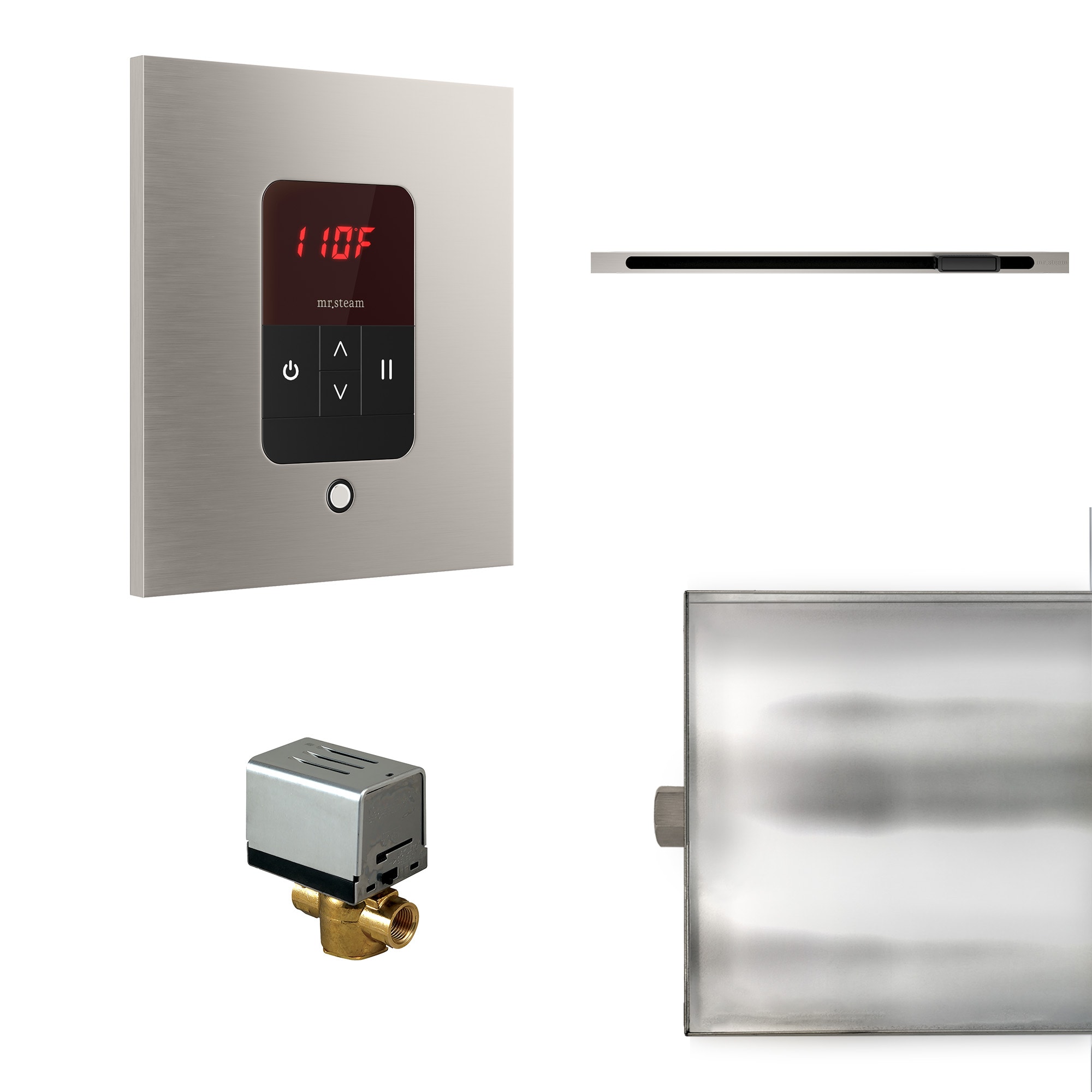 Kit de control para generador de vapor de 120 vatios en níquel cepillado de Mr. Steam