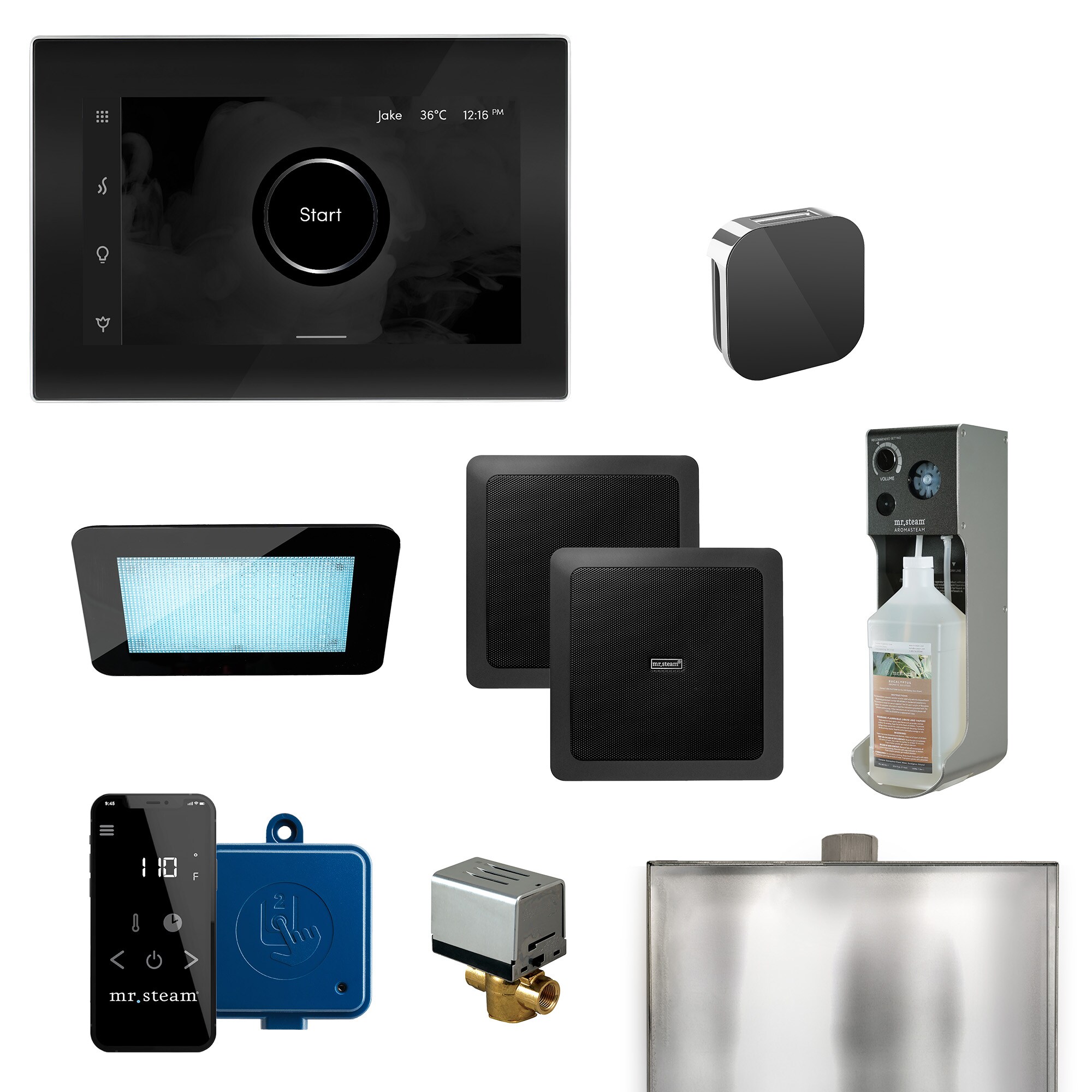 Kit de controlador de generador de vapor Mr. Steam Xdream de 500 vatios en cromo pulido XDRM1BKPC