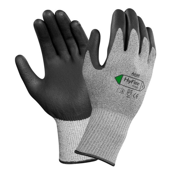 Guantes recubiertos resistentes a cortes de Ansell, Nivel de corte A3, 13 ga, Gris, Talla S (7) - 11-435