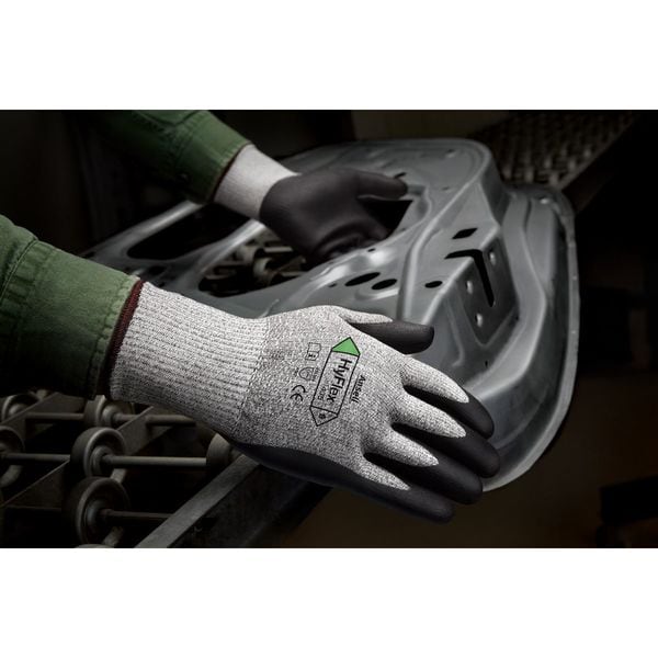 Guantes recubiertos resistentes a cortes de Ansell, Nivel de corte A3, 13 ga, Gris, Talla S (7) - 11-435