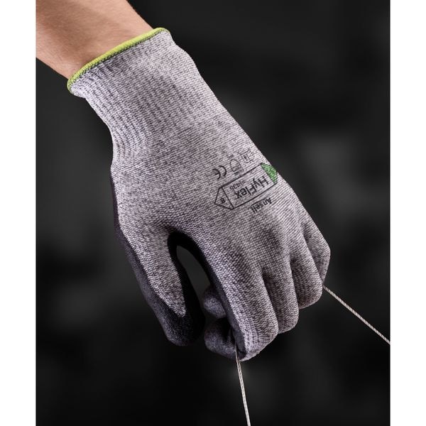 Guantes recubiertos resistentes a cortes de Ansell, Nivel de corte A3, 13 ga, Gris, Talla S (7) - 11-435