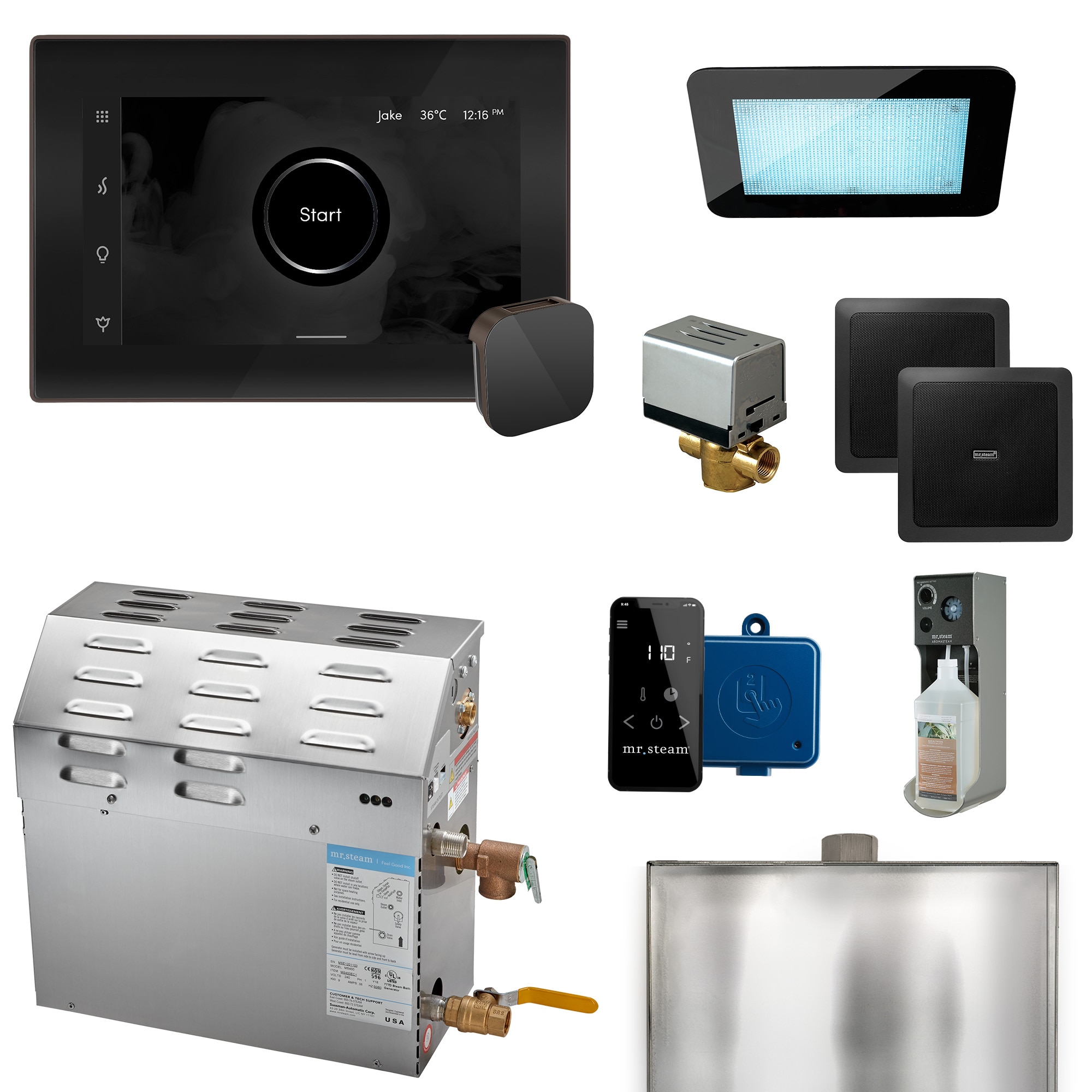 Kit de control generador de vapor de 6000 vatios en bronce frotado para Mr. Steam MS (XDream) 06C1ANDABPH