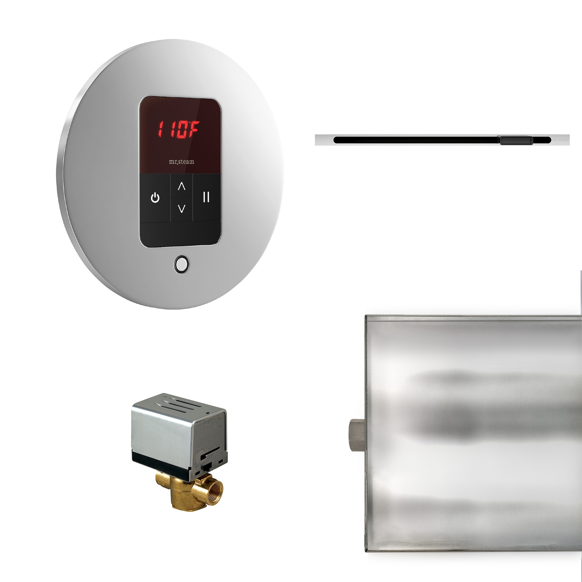 Kit de control para generador de vapor de cromo pulido de 120 vatios de Mr. Steam