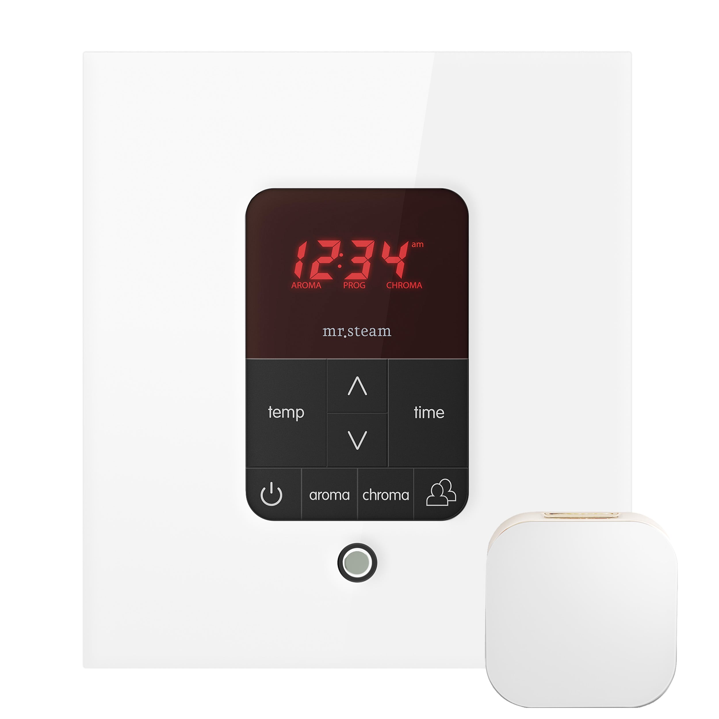 Kit de control de generador de vapor de vidrio blanco de 120 vatios Sr. Steam MSBUTLER1SQ-WH