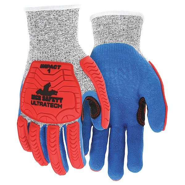 Guantes recubiertos Mcr Safety, Nivel de corte A4, 13 gg, Azul/Rojo/Blanco, L - UT1951L