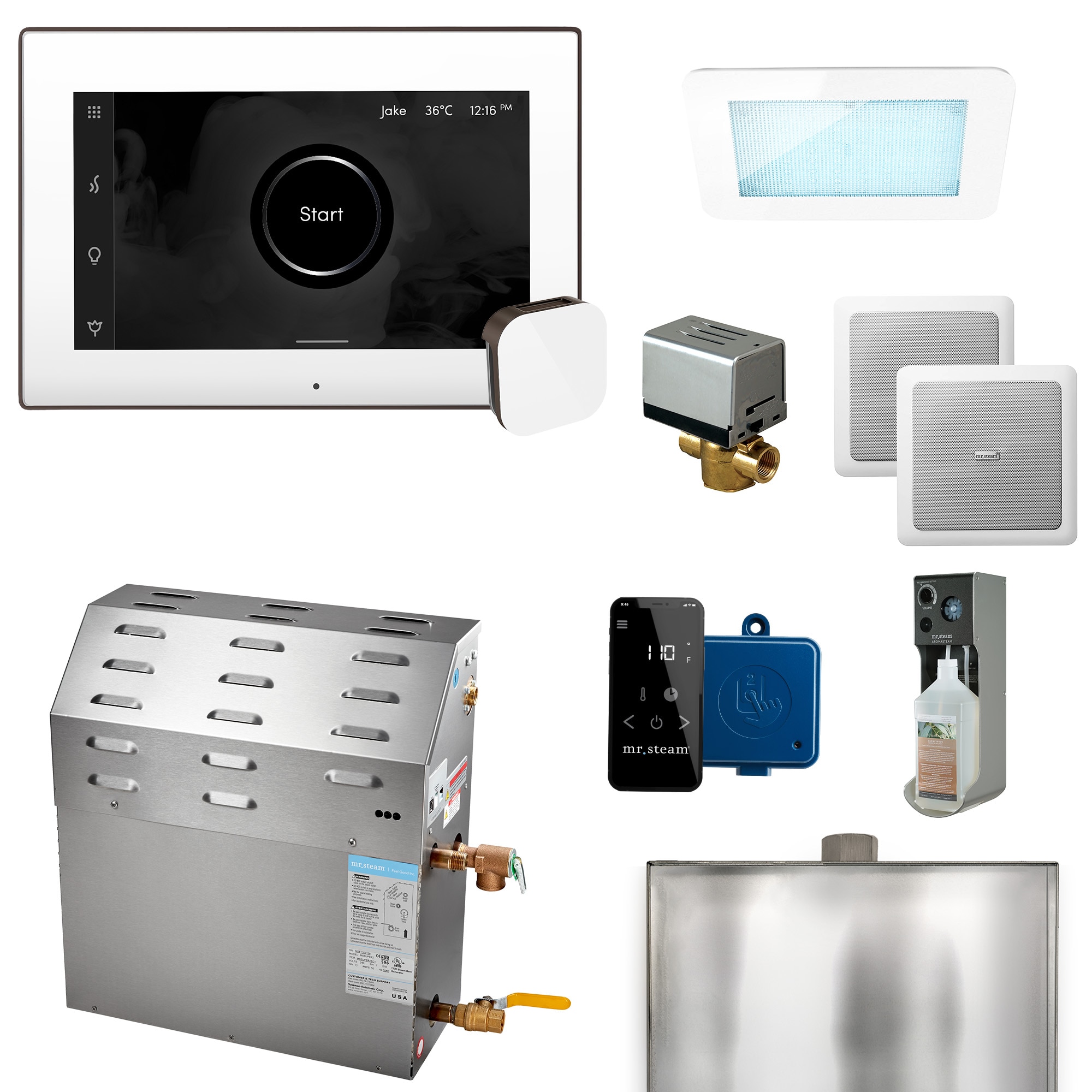 Kit de control para generador de vapor Mr. Steam Super (XDream) de 10000 vatios en bronce frotado