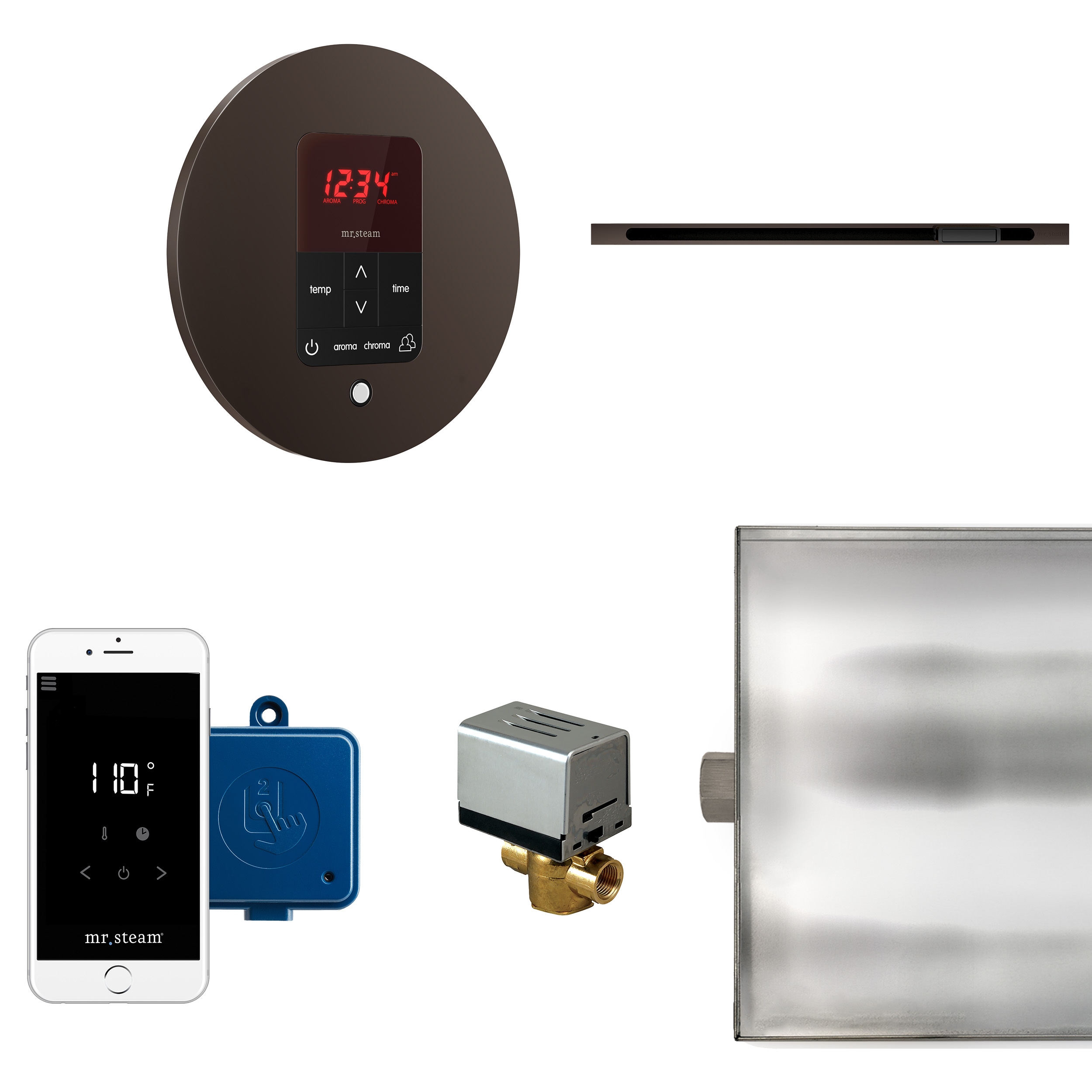 Kit de control del generador de vapor de 120 vatios en bronce aceitado Sr. Steam BTLRL1RORB