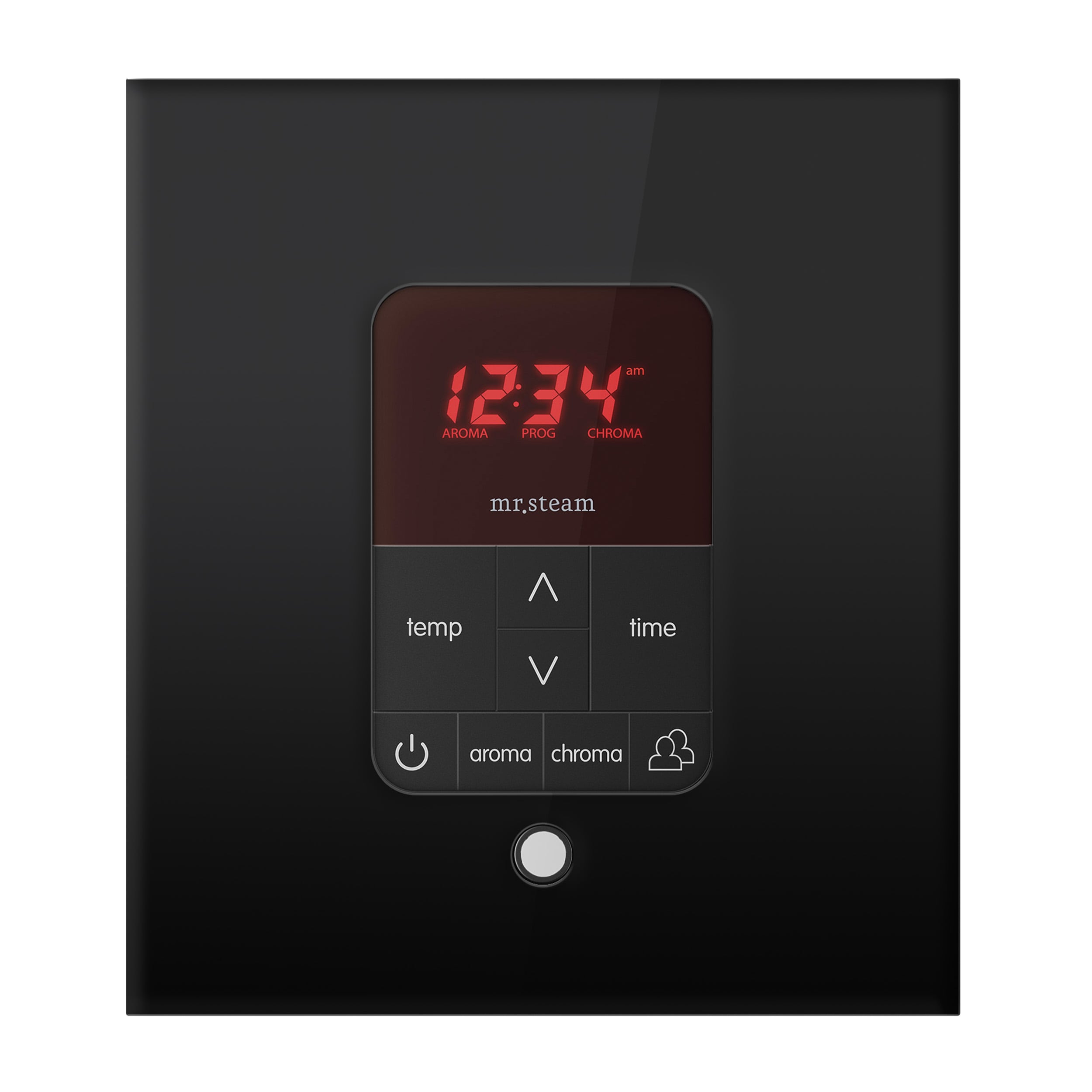 Unidad de control de vapor de vidrio negro de 120 vatios de Mr. Steam MSITPLUSSQ-BK