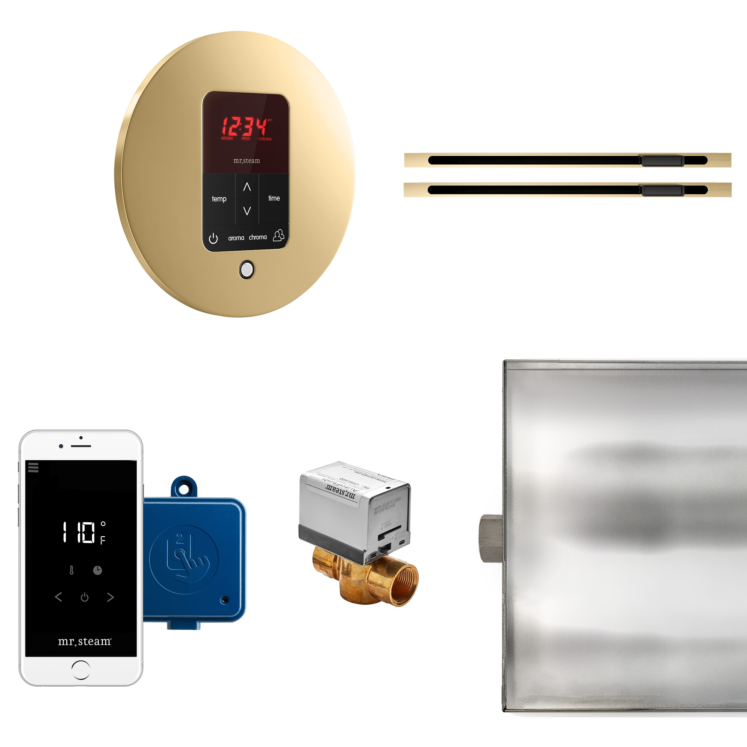 Kit de control de generador de vapor de latón pulido de 120 vatios de Mr. Steam
