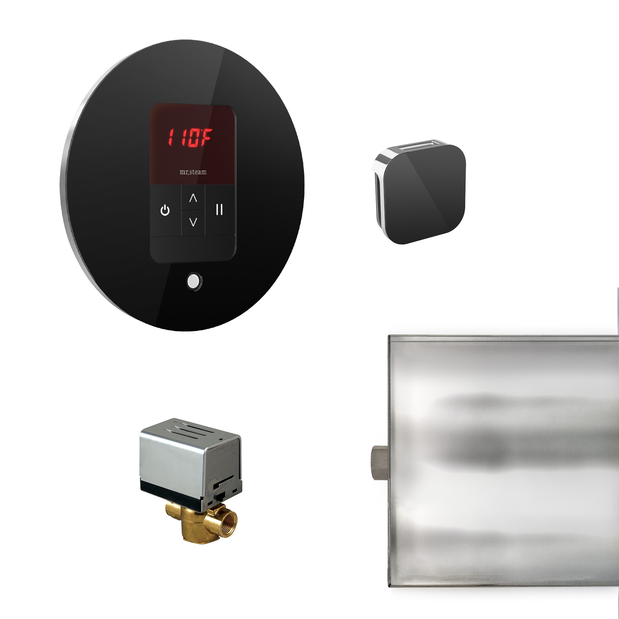 Kit de control de generador de vapor en vidrio negro de 120 vatios Señor Vapor BBUTLERRBK