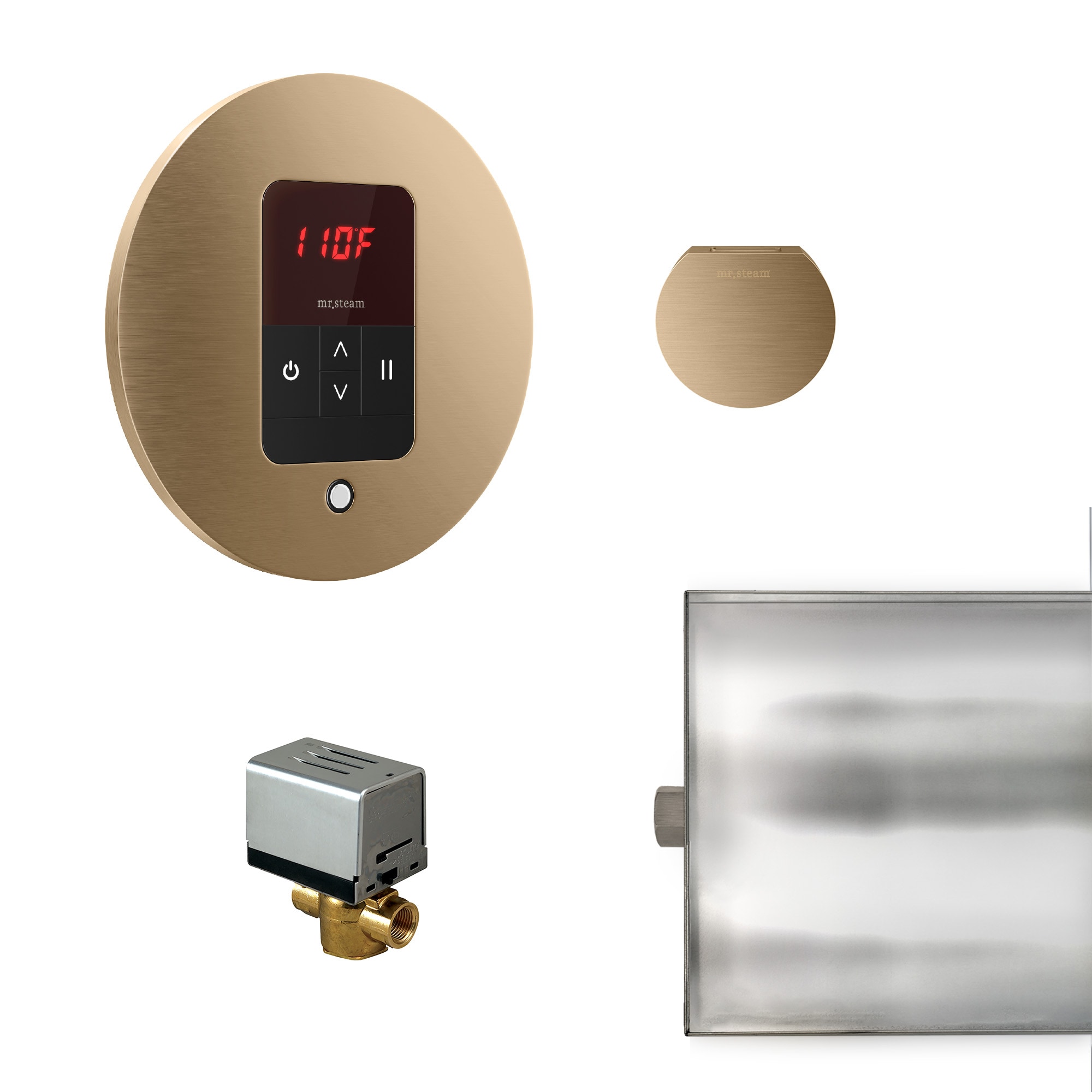 Kit de control de generador de vapor en bronce cepillado de 120 vatios de Mr. Steam.
