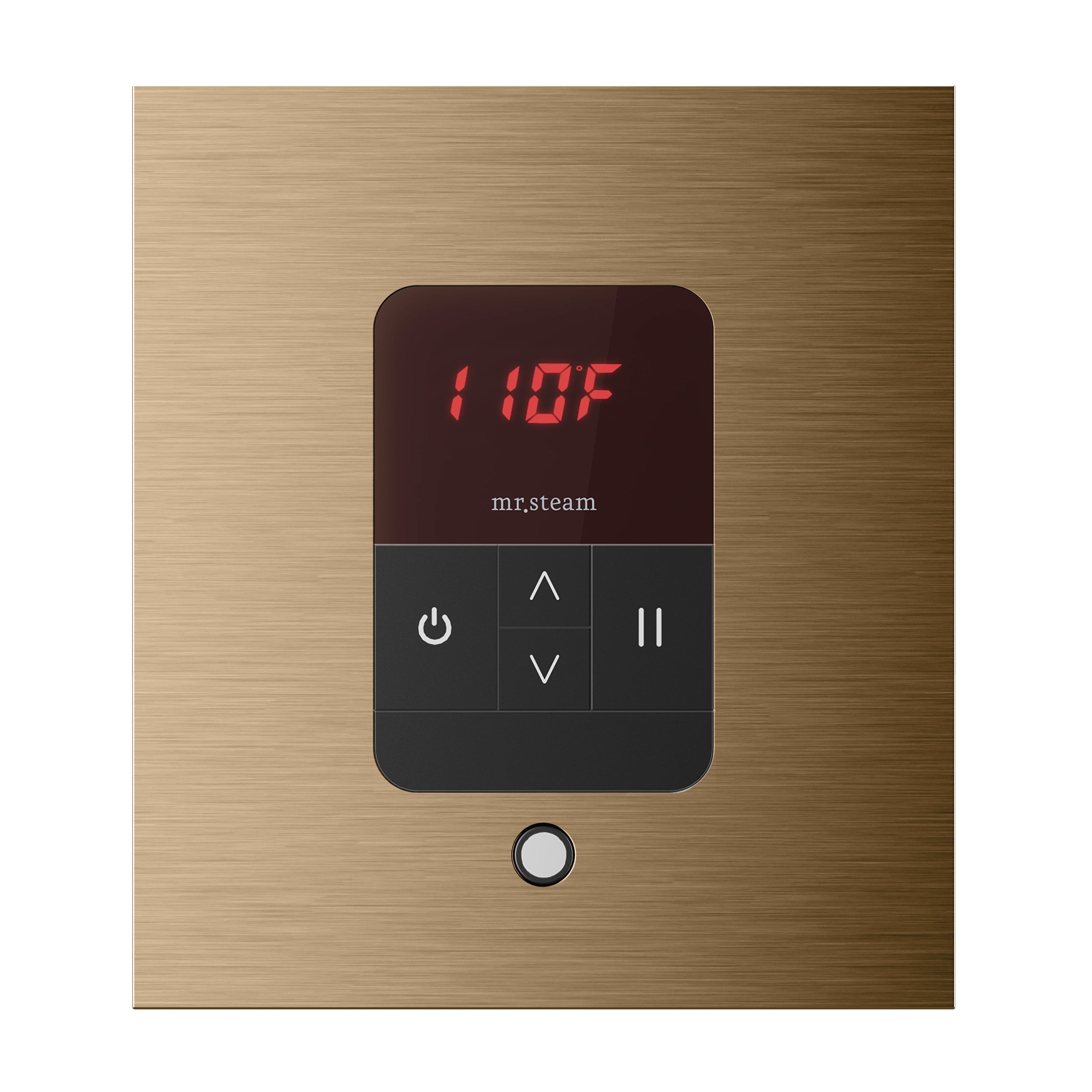 Unidad de control de vapor de bronce cepillado de 120 vatios de Mr. Steam MSITEMPOSQ-BB