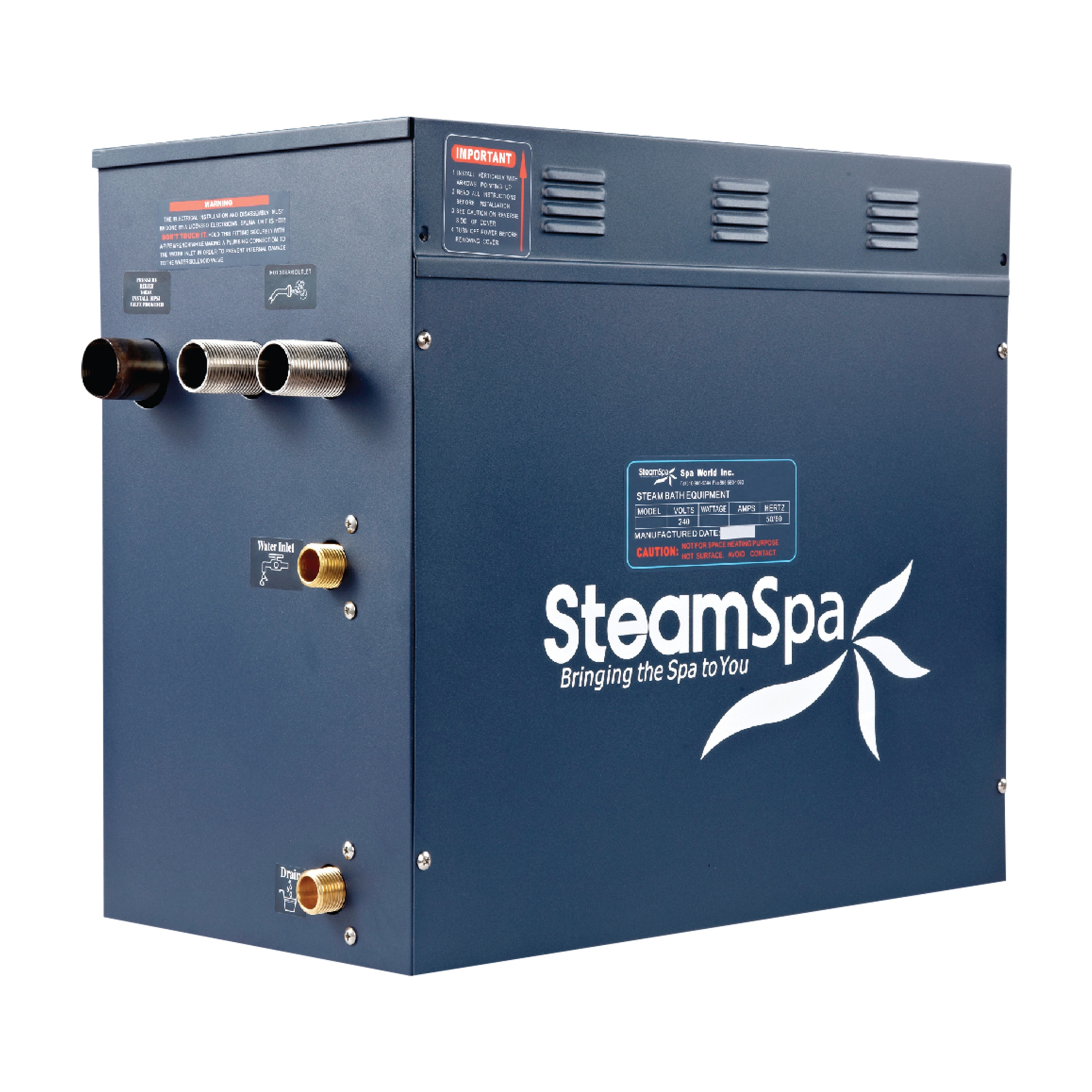 Generador de vapor en negro mate de 12000 vatios SteamSpa Royal RYT1200MK-A.