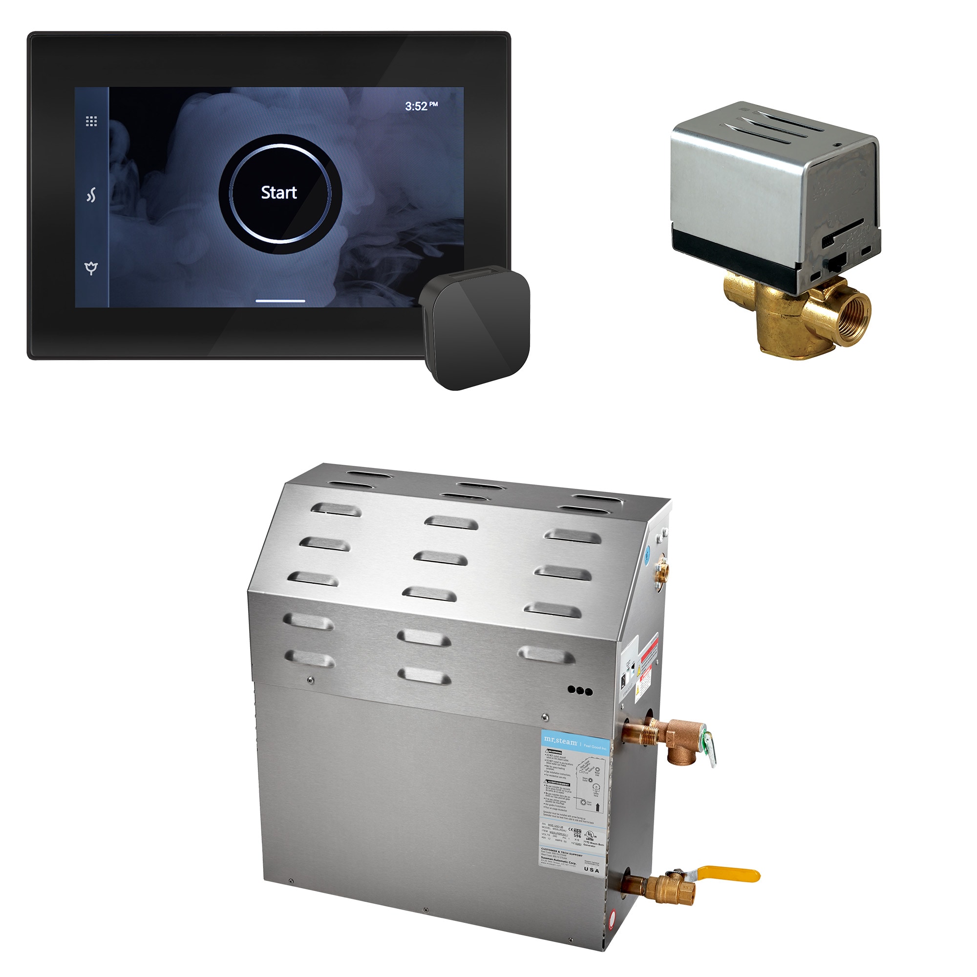 Kit de control del generador de vapor negro mate de 10000 vatios de Mr. Steam 10C1BNIA000