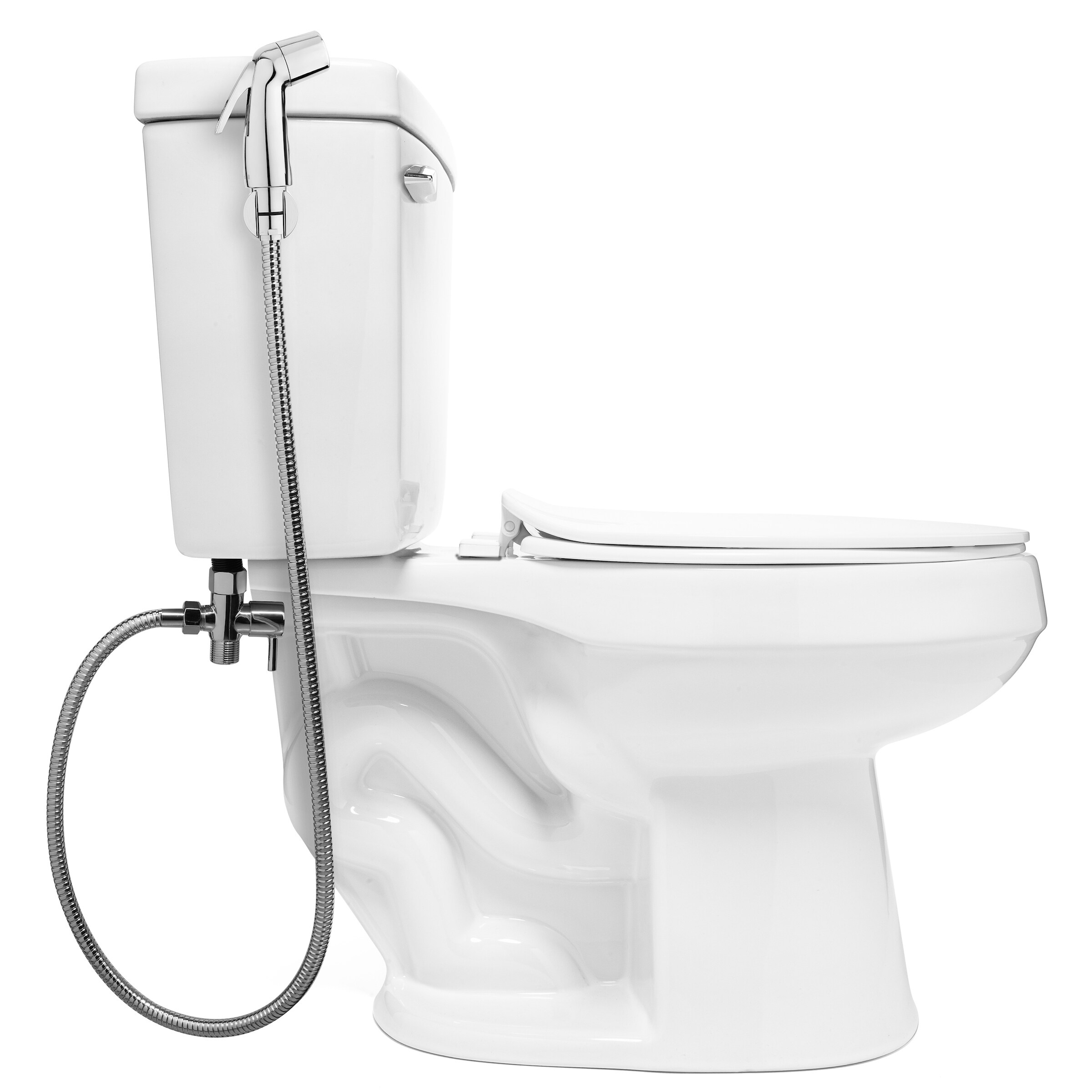 Rociador de bidé portátil montado en el inodoro color plata cromada Brondell LES-50