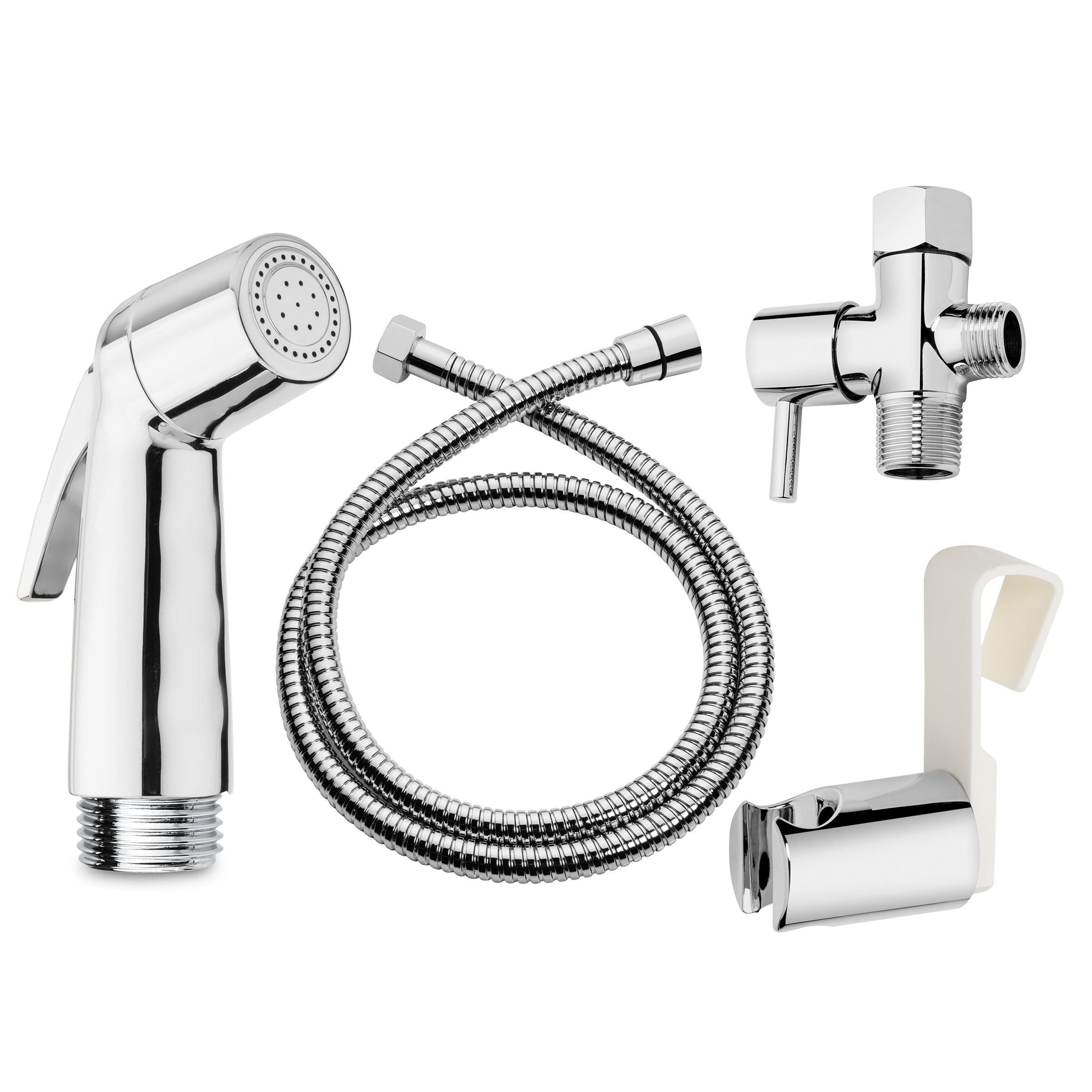 Rociador de bidé portátil montado en el inodoro color plata cromada Brondell LES-50
