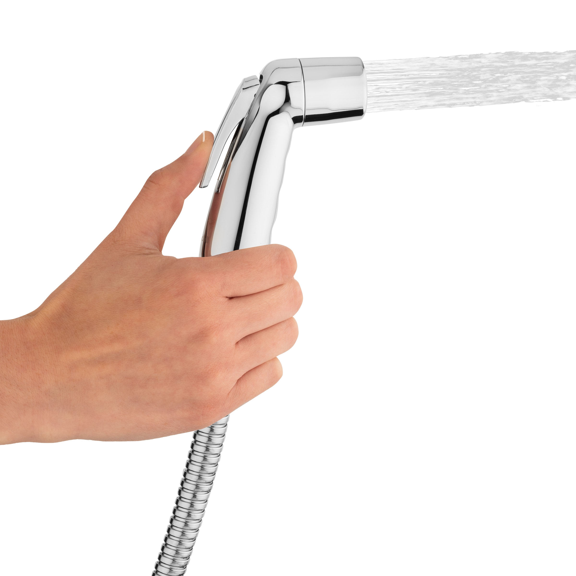 Rociador de bidé portátil montado en el inodoro color plata cromada Brondell LES-50