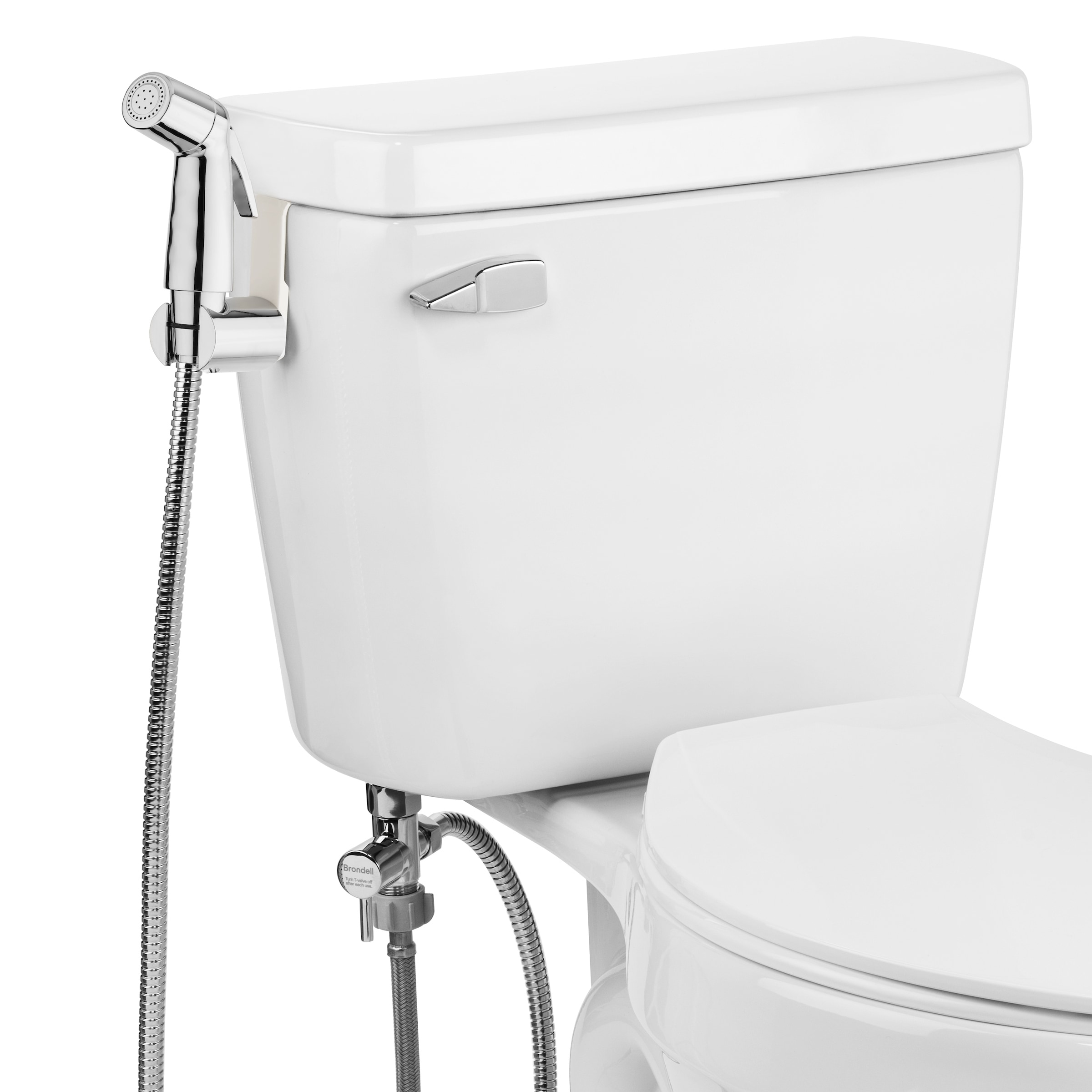 Rociador de bidé portátil montado en el inodoro color plata cromada Brondell LES-50