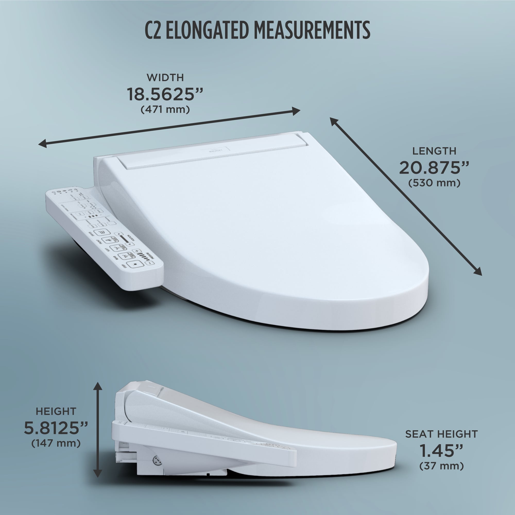 Asiento de Inodoro con Bidet Eléctrico y Asiento Térmico Suave de Plástico Blanco Algodón alargado - TOTO Washlet C2 SW3074-01