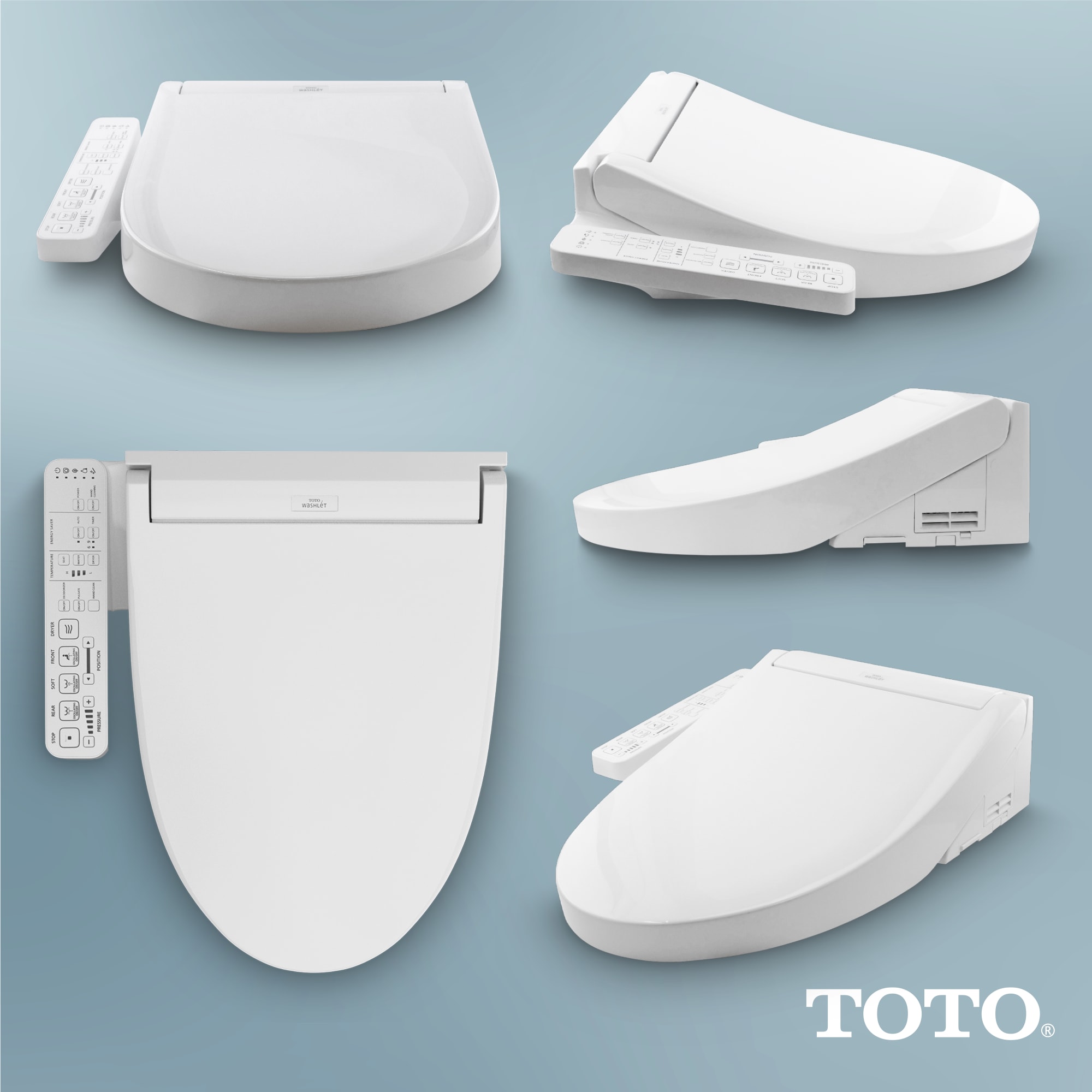 Asiento de Inodoro con Bidet Eléctrico y Asiento Térmico Suave de Plástico Blanco Algodón alargado - TOTO Washlet C2 SW3074-01