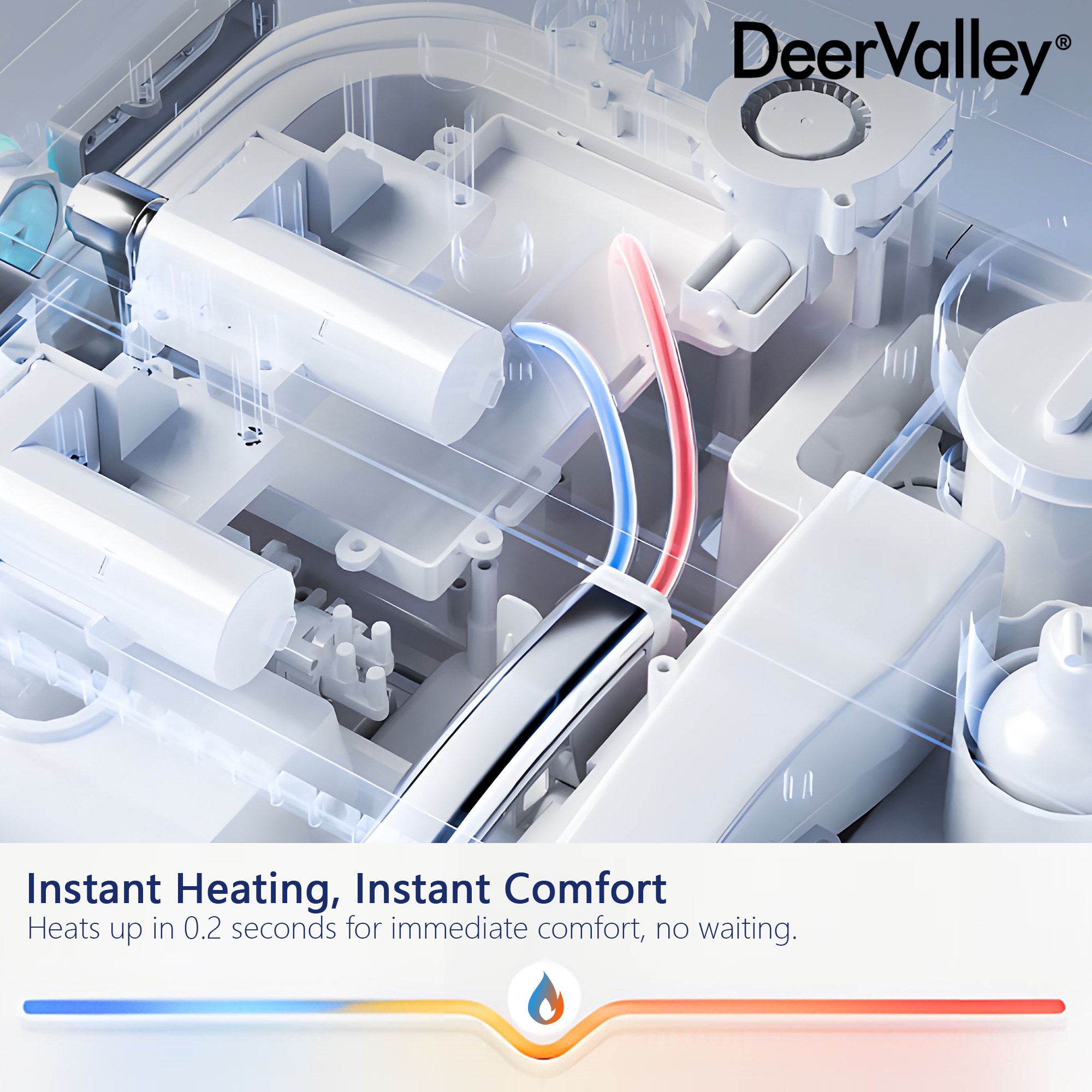 Sanitario Automático blanco sin contacto de DeerValley Vertex con altura estándar, cierre suave inteligente y bidé alargado. Instalación de 12 pulgadas y flujo de 1.4 GPF. DV-1S0160-V3.
