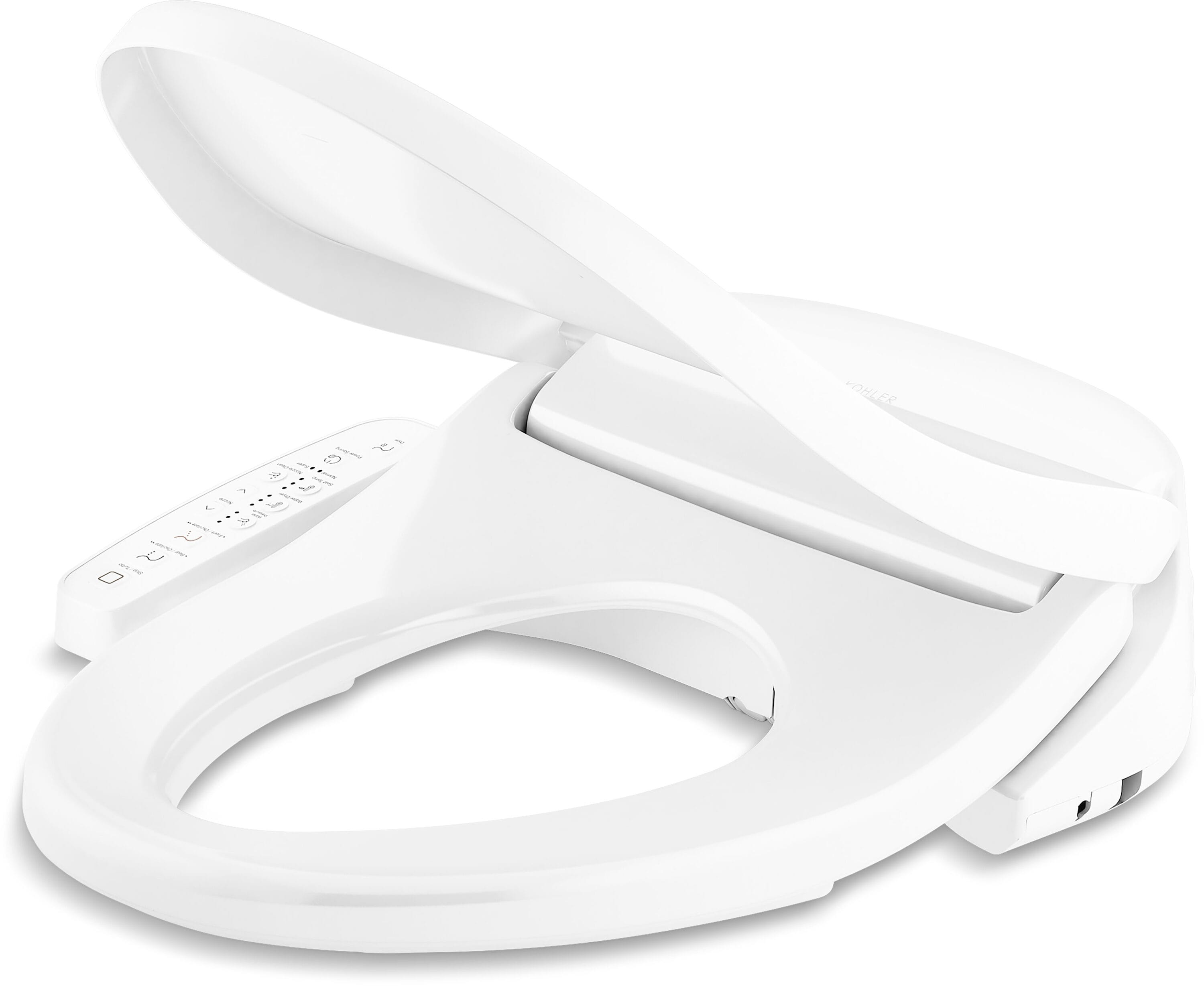 Asiento de Inodoro con Bidet Caliente y Cierre Suave Alargado de Plástico Blanco Purewash E580 de KOHLER