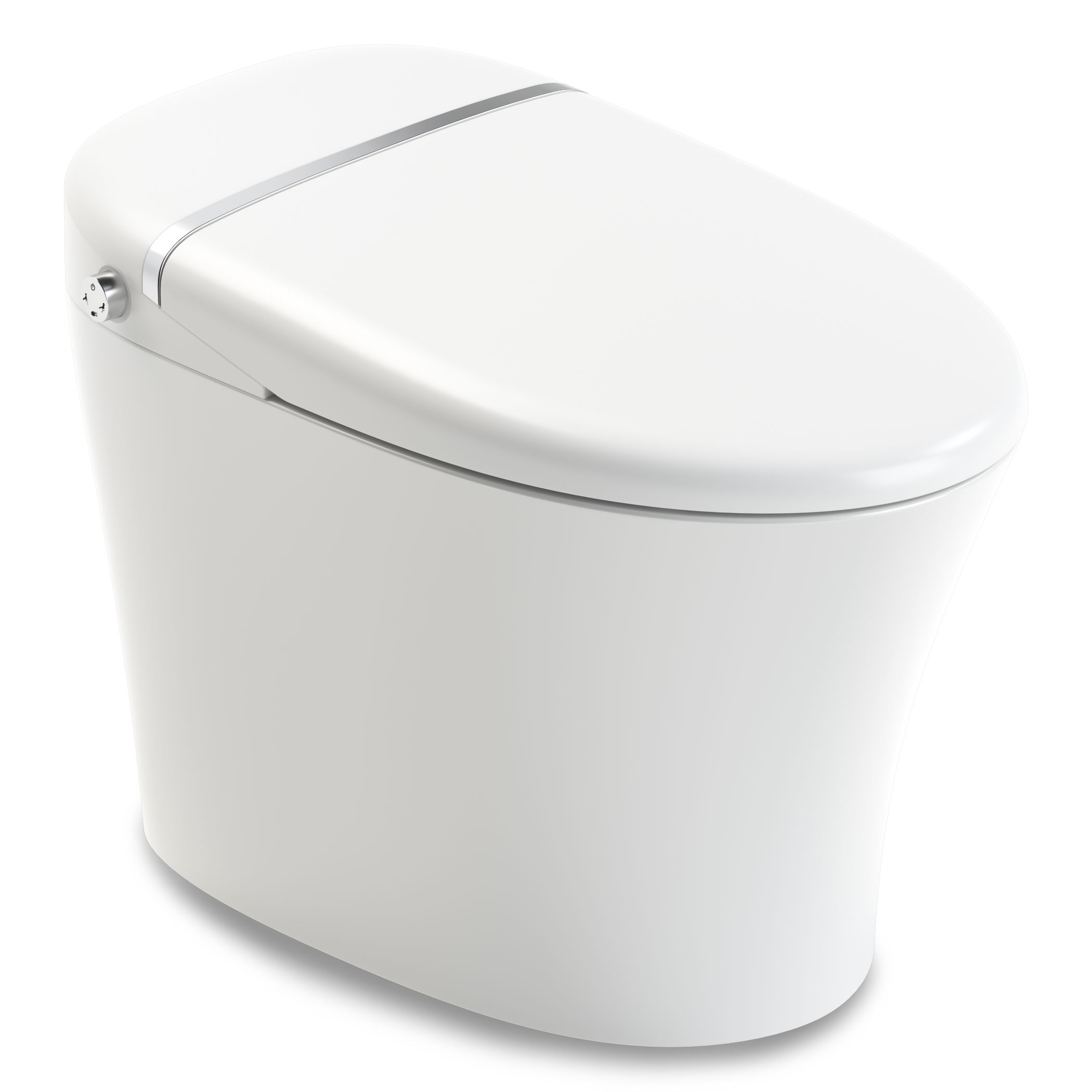 Bidet inteligente con cierre suave y sin contacto, altura estándar alargada en blanco ANZZI