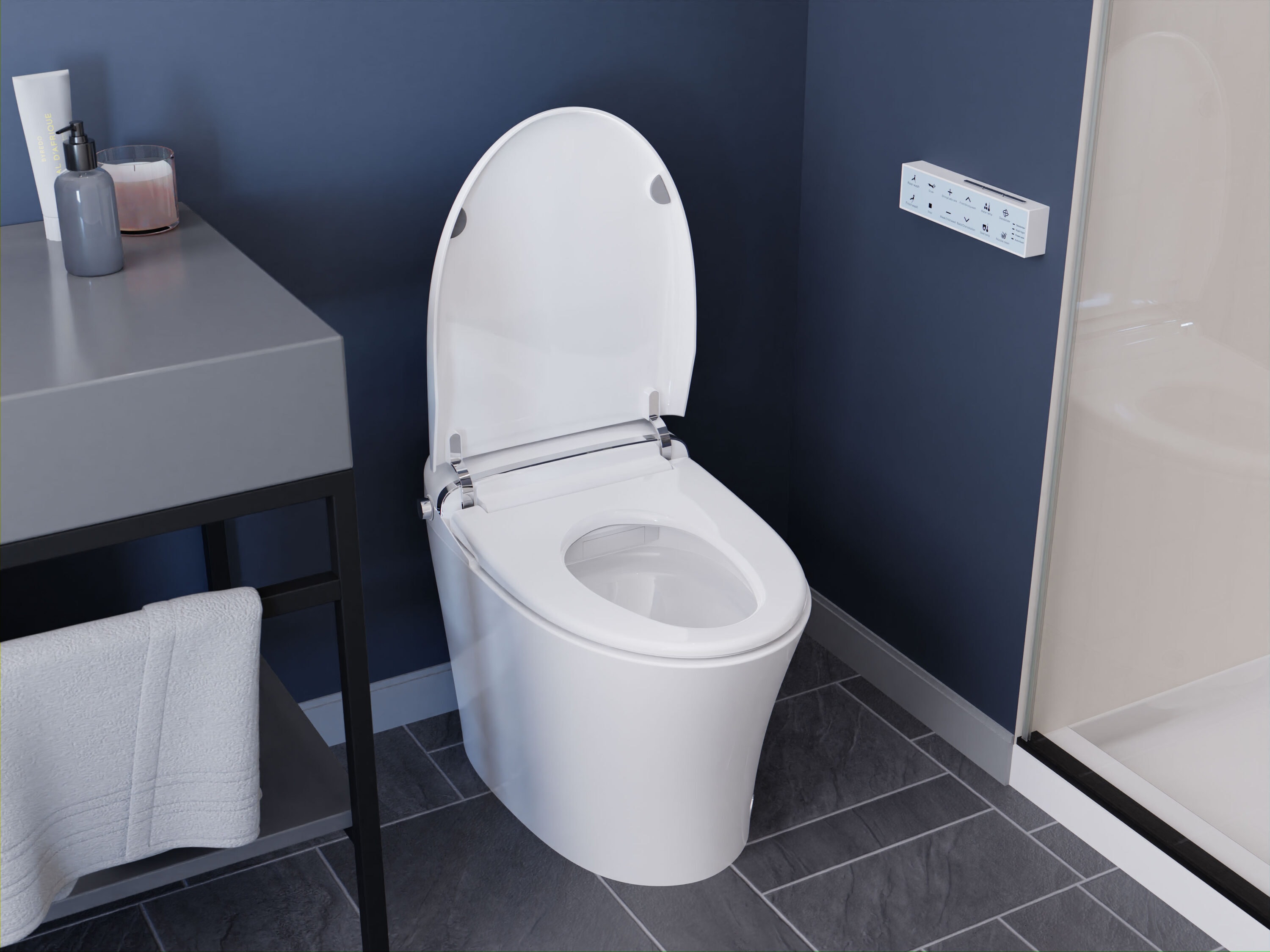 Bidet inteligente con cierre suave y sin contacto, altura estándar alargada en blanco ANZZI