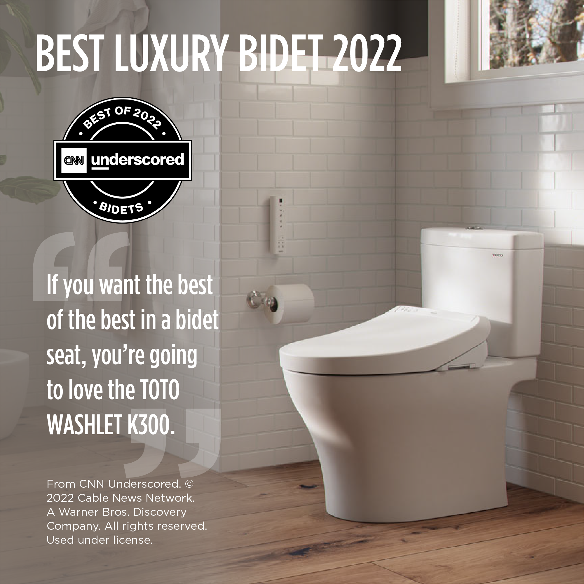 Asiento de Bidé con Calefacción y Cierre Suave al Tacto en Blanco de Algodón de Plástico para Inodoro alargado TOTO Washlet K300 SW3036R-01