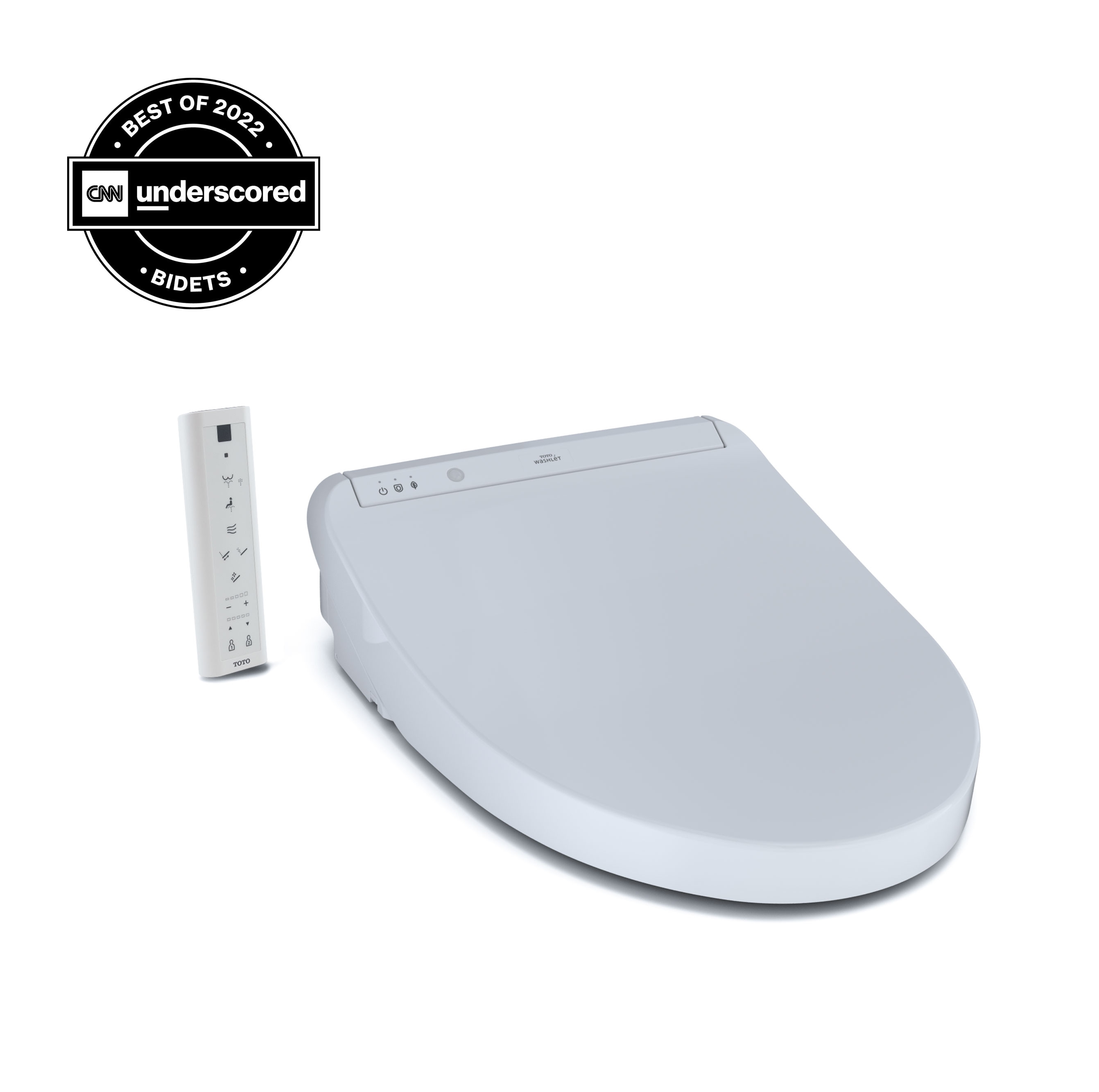 Asiento de Bidé con Calefacción y Cierre Suave al Tacto en Blanco de Algodón de Plástico para Inodoro alargado TOTO Washlet K300 SW3036R-01