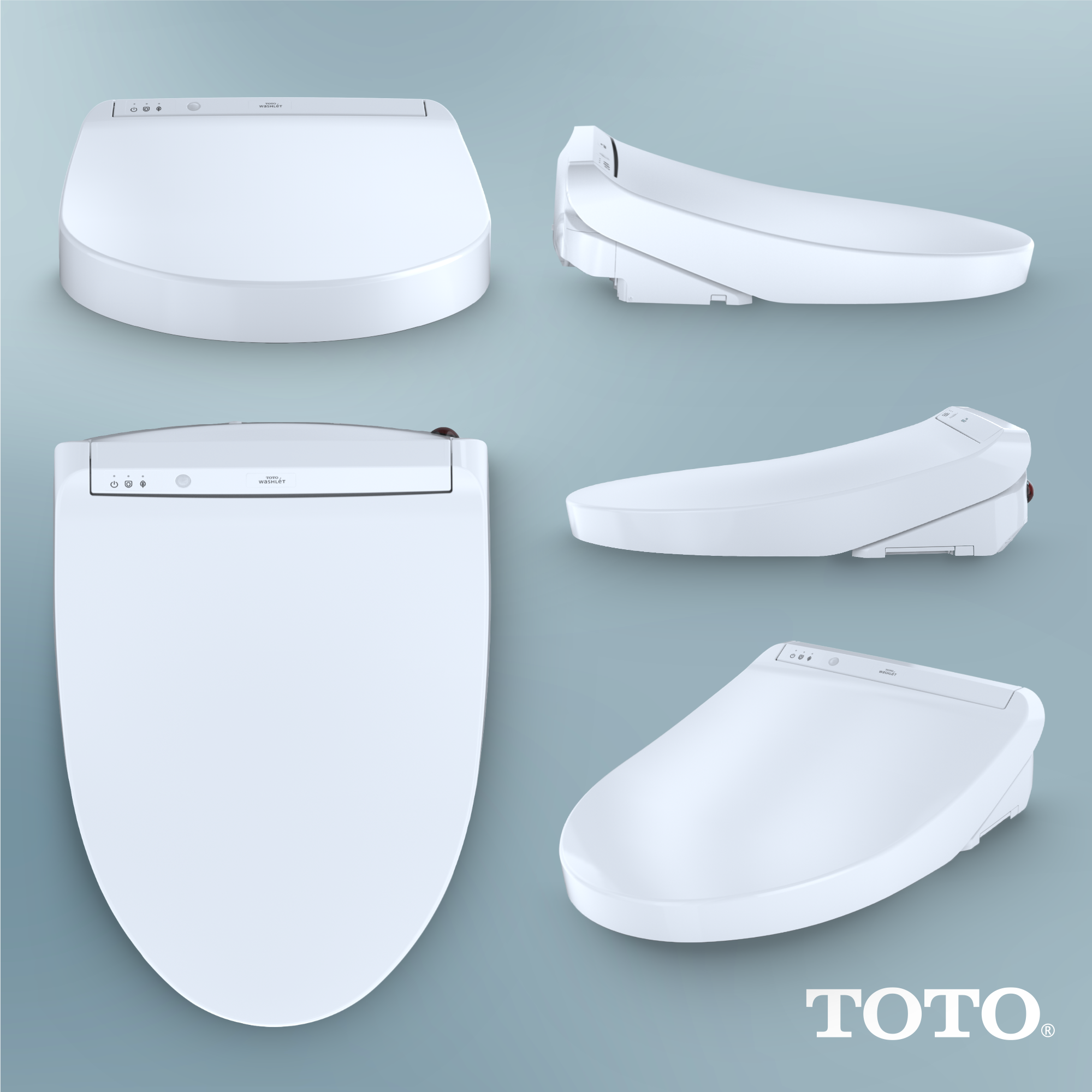 Asiento de Bidé con Calefacción y Cierre Suave al Tacto en Blanco de Algodón de Plástico para Inodoro alargado TOTO Washlet K300 SW3036R-01