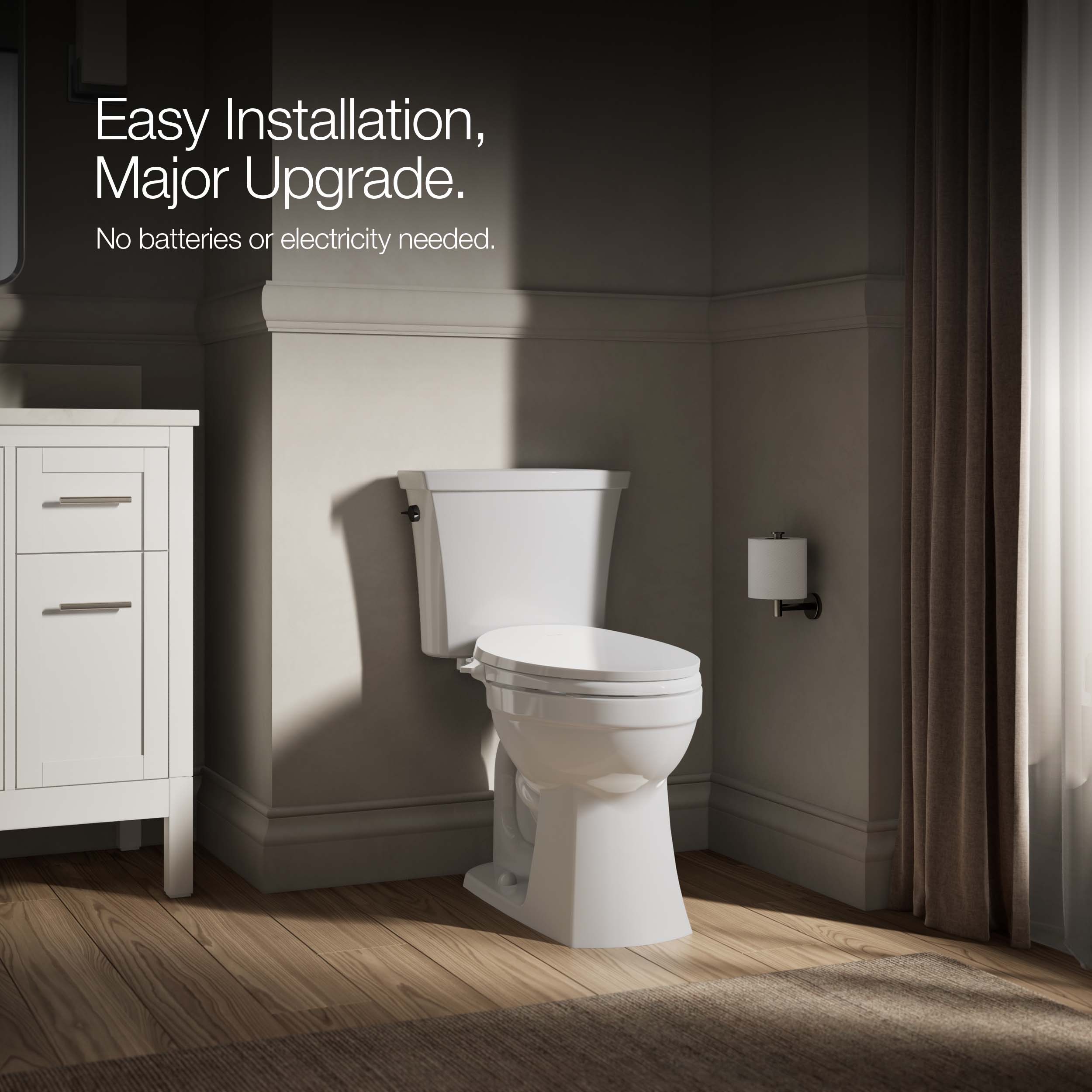 Asiento de Bidé Blanco Alargado de Plástico KOHLER PureWash M300 con Cierre Suave 98804-0