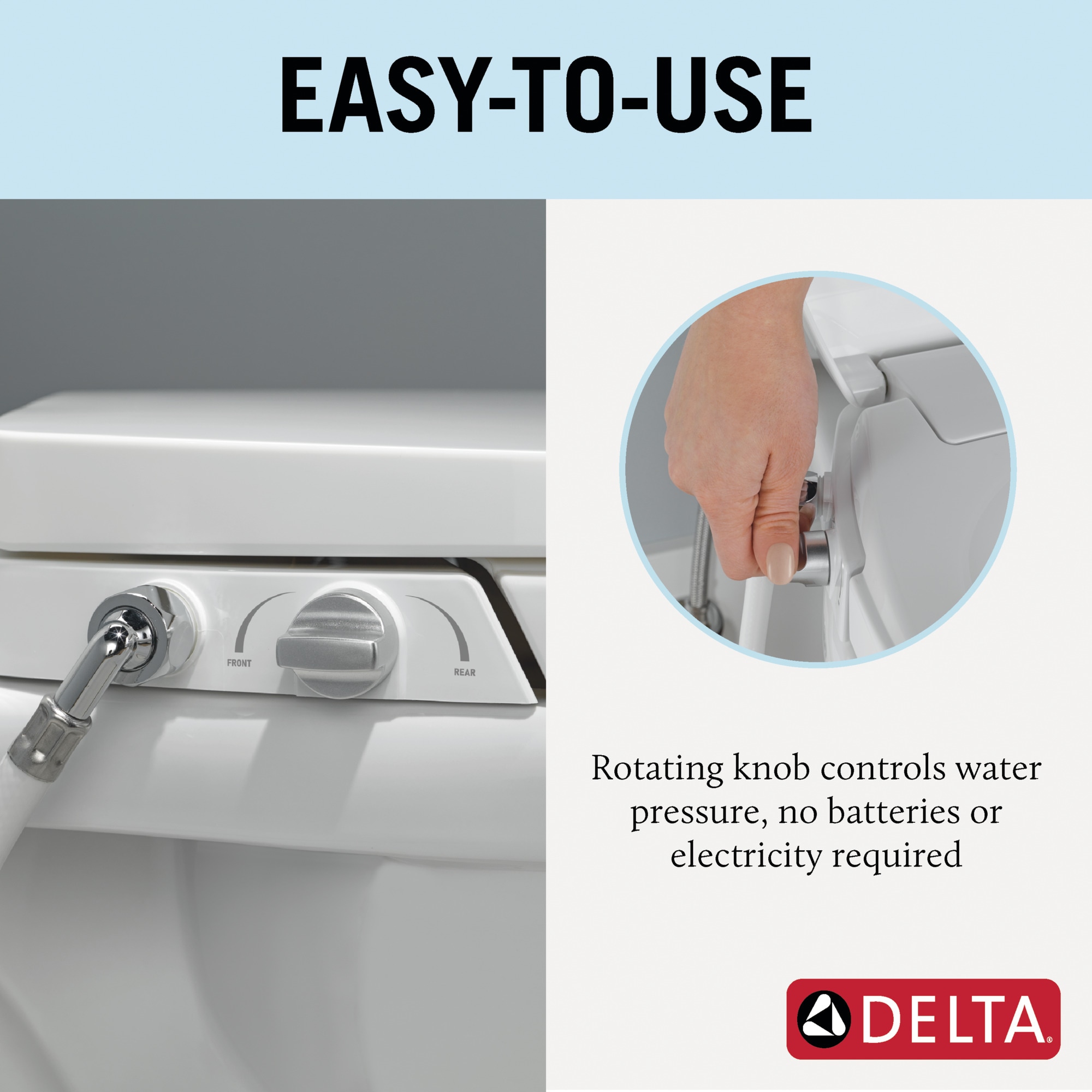 Asiento de Bidé de Plástico Blanco Alargado con Cierre Suave Manual Delta Refresh