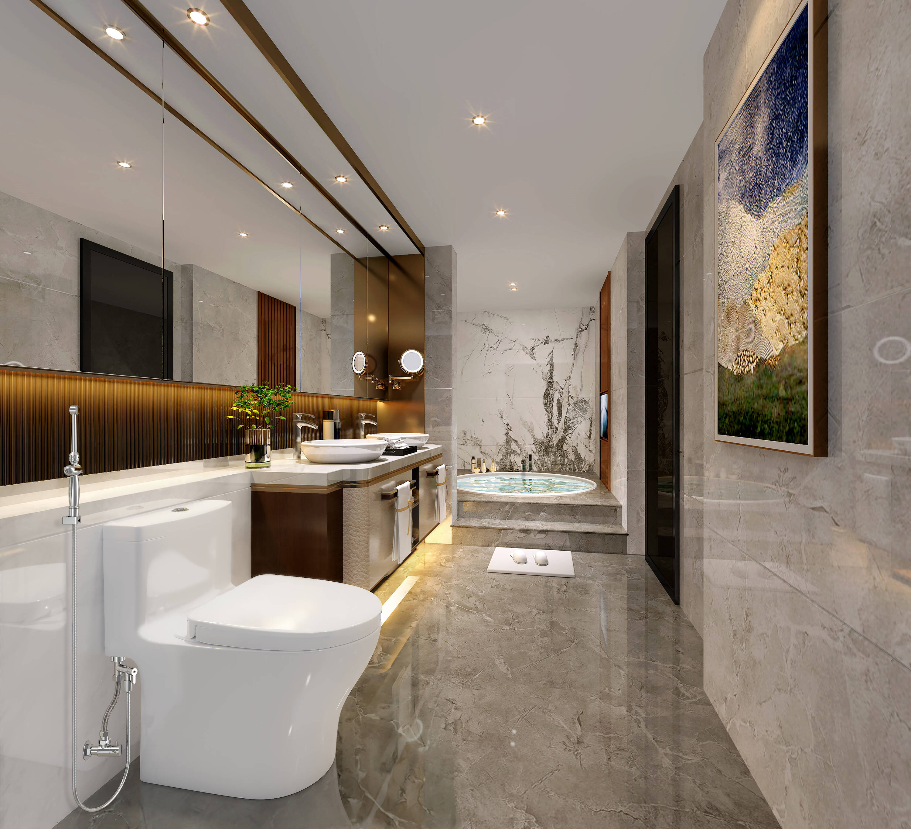 Rociador de bidet portátil montado en el inodoro Aquaus Chrome ABT-360 BRASS