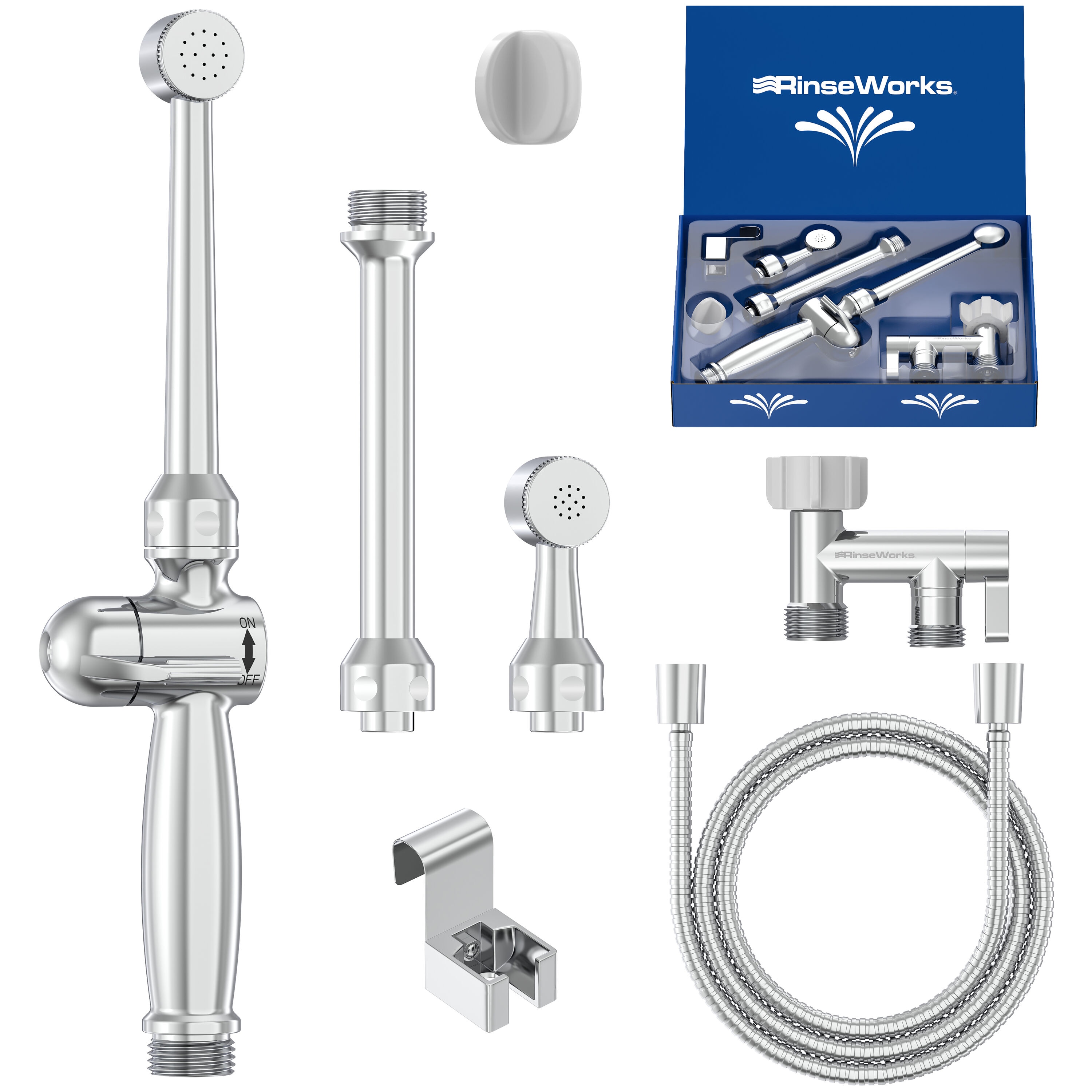 Rociador de bidet portátil montado en el inodoro Aquaus Chrome ABT-360 BRASS
