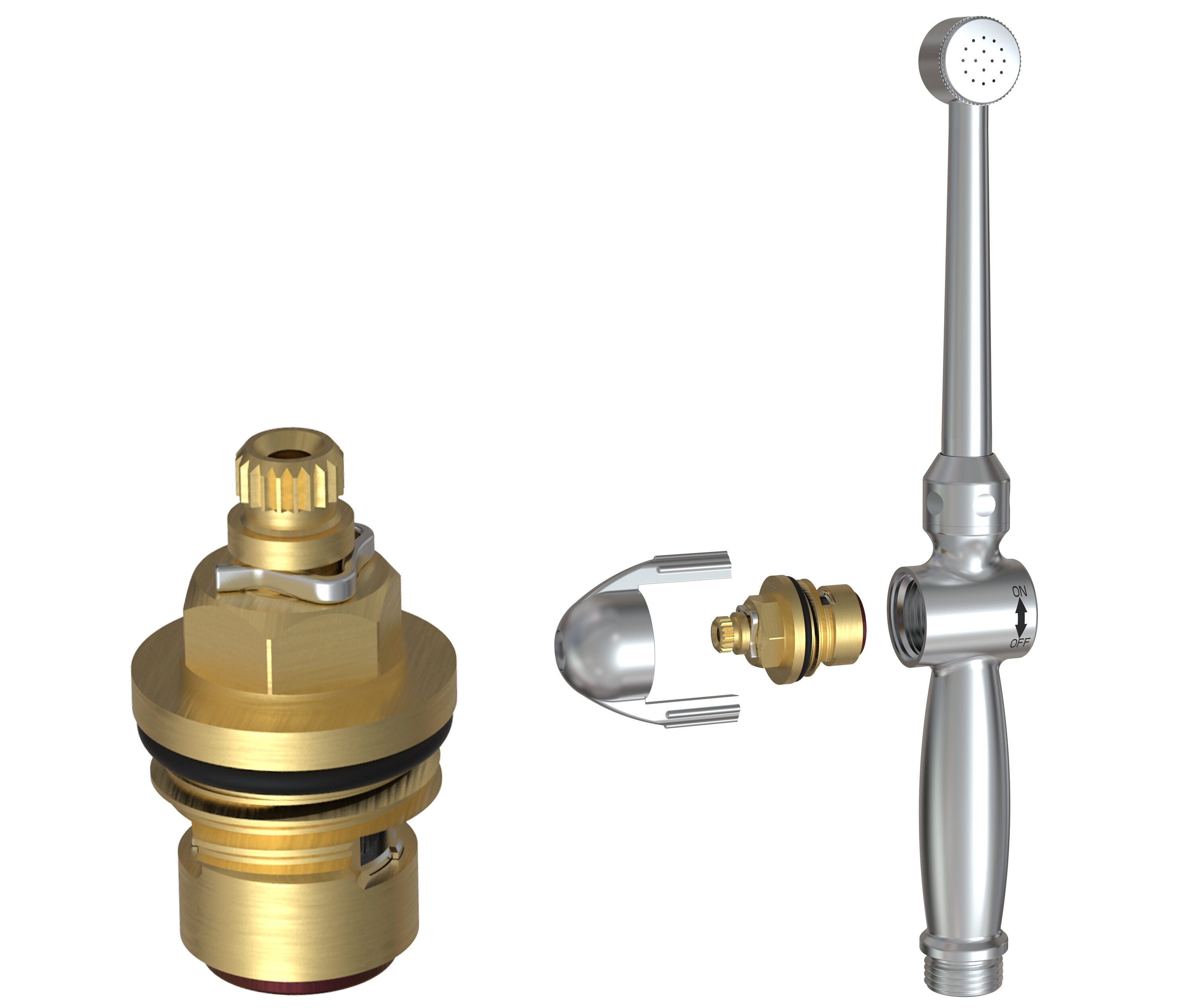 Rociador de bidet portátil montado en el inodoro Aquaus Chrome ABT-360 BRASS