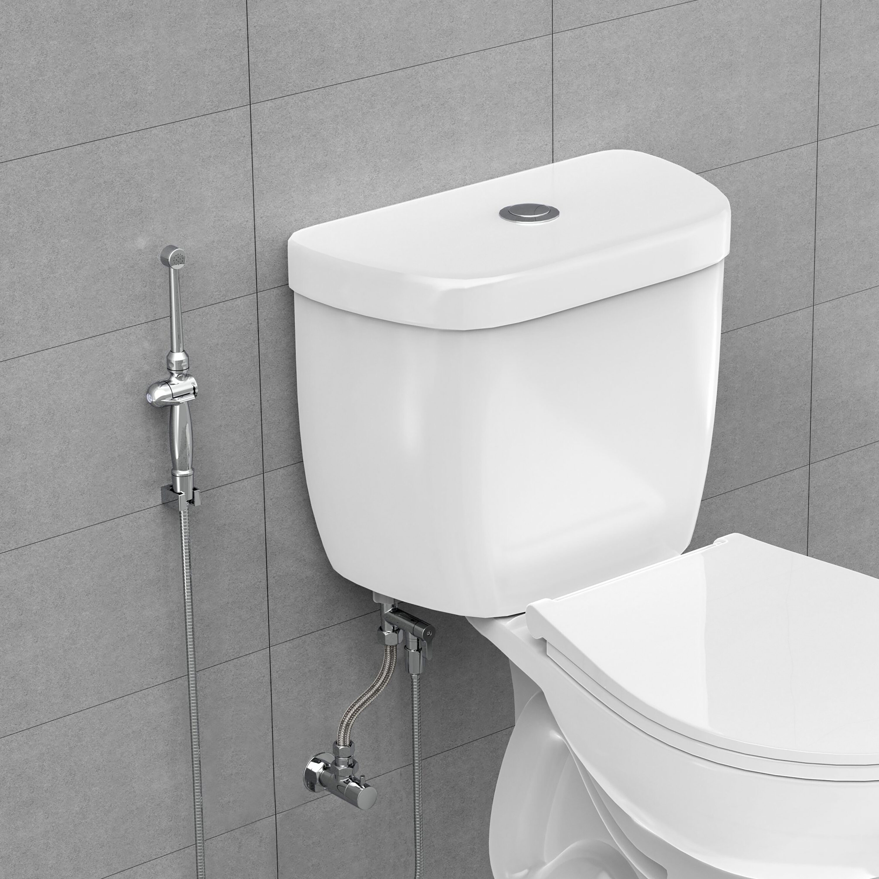 Rociador de bidet portátil montado en el inodoro Aquaus Chrome ABT-360 BRASS