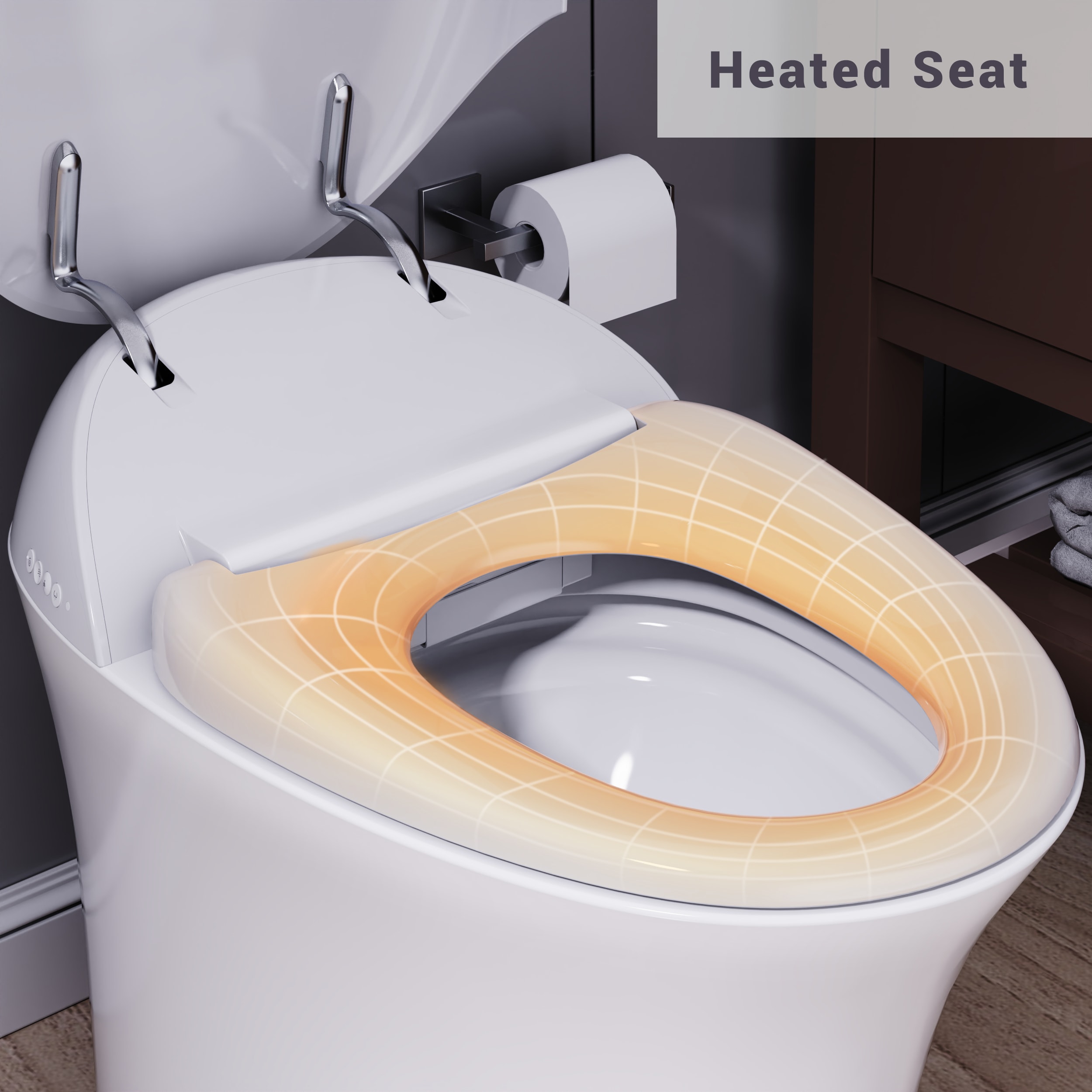 Bidet para Inodoro Color Blanco de Altura Estándar, Alargado, de Cierre Suave Inteligente de una Sola Pieza con Etiqueta WaterSense de 1.28 GPF y descarga de 12 pulgadas.