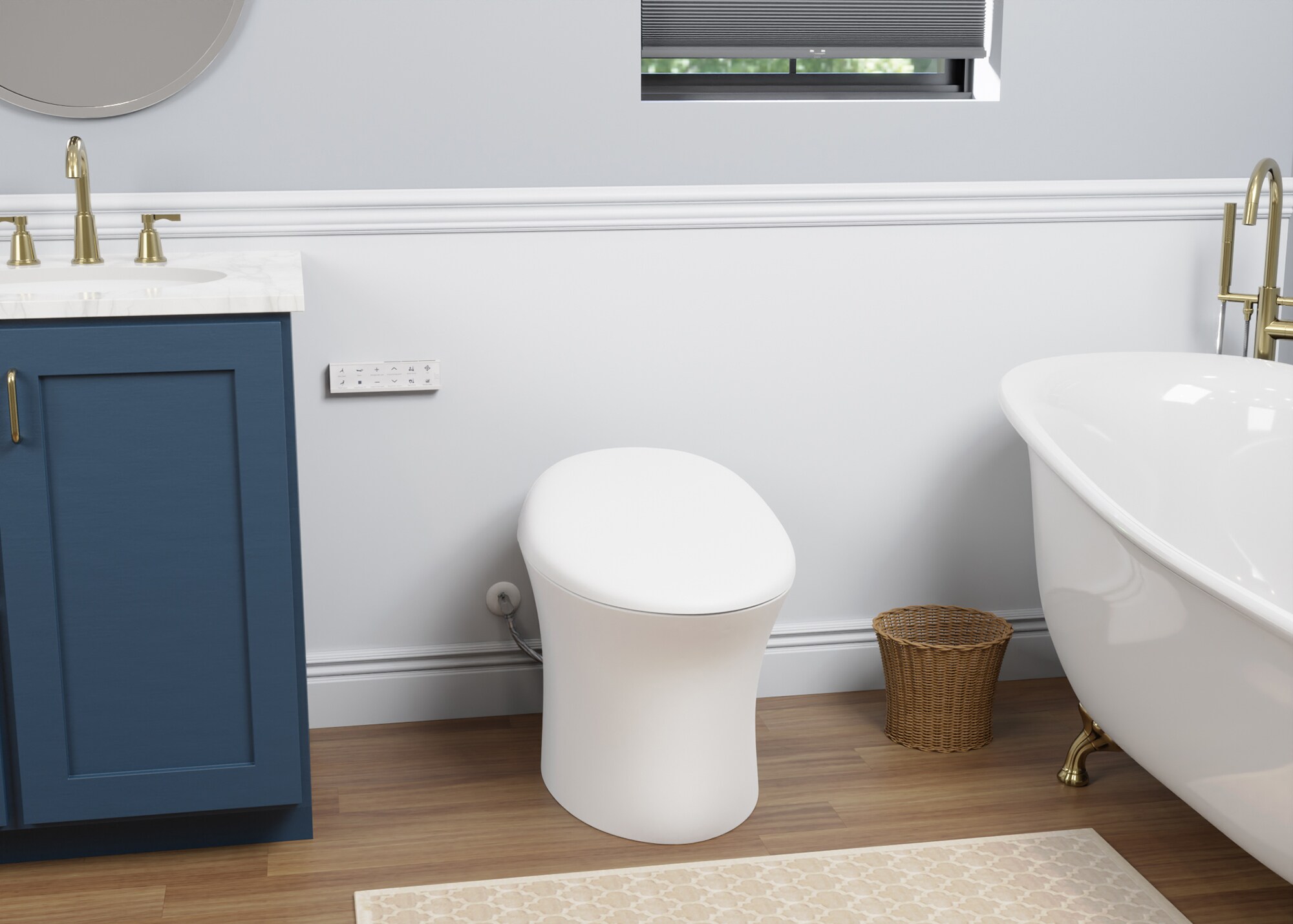 Bidet para Inodoro Color Blanco de Altura Estándar, Alargado, de Cierre Suave Inteligente de una Sola Pieza con Etiqueta WaterSense de 1.28 GPF y descarga de 12 pulgadas.