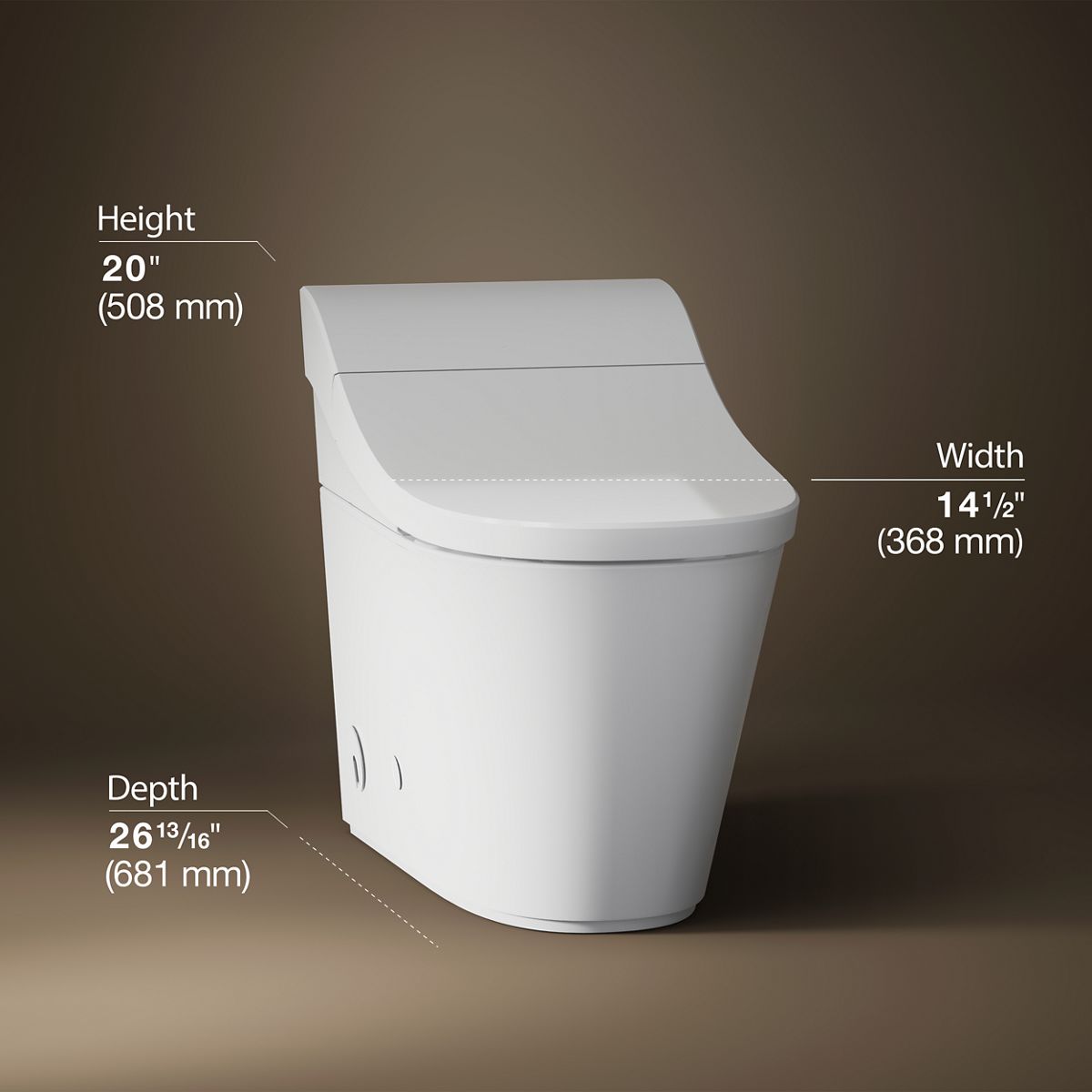 Inodoro Bidet Inteligente de Altura de Silla alargada de Descarga Dual Blanco Innate de KOHLER con Cierre Suave y Etiqueta WaterSense de 1.28 GPF