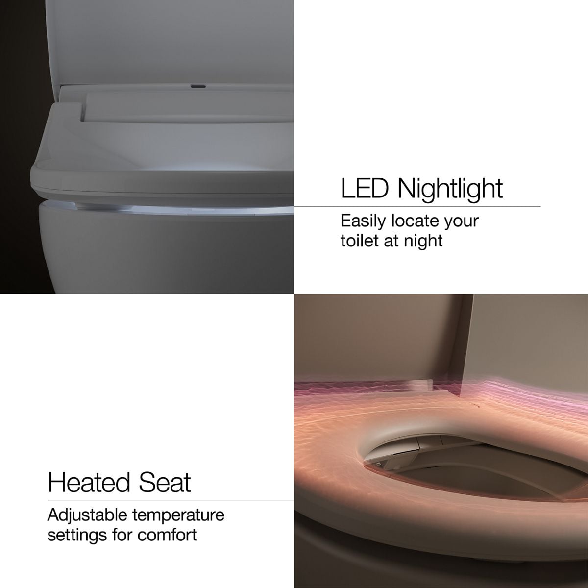 Inodoro Bidet Inteligente de Altura de Silla alargada de Descarga Dual Blanco Innate de KOHLER con Cierre Suave y Etiqueta WaterSense de 1.28 GPF