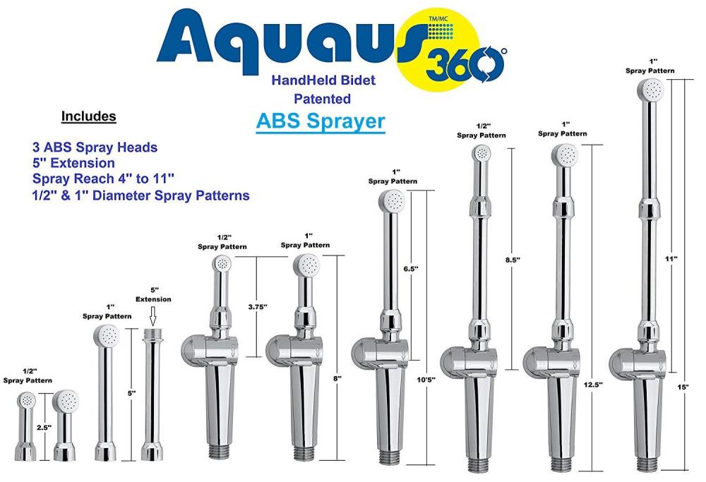 Regadera de pañales cromada para inodoro Aquaus ADST-360