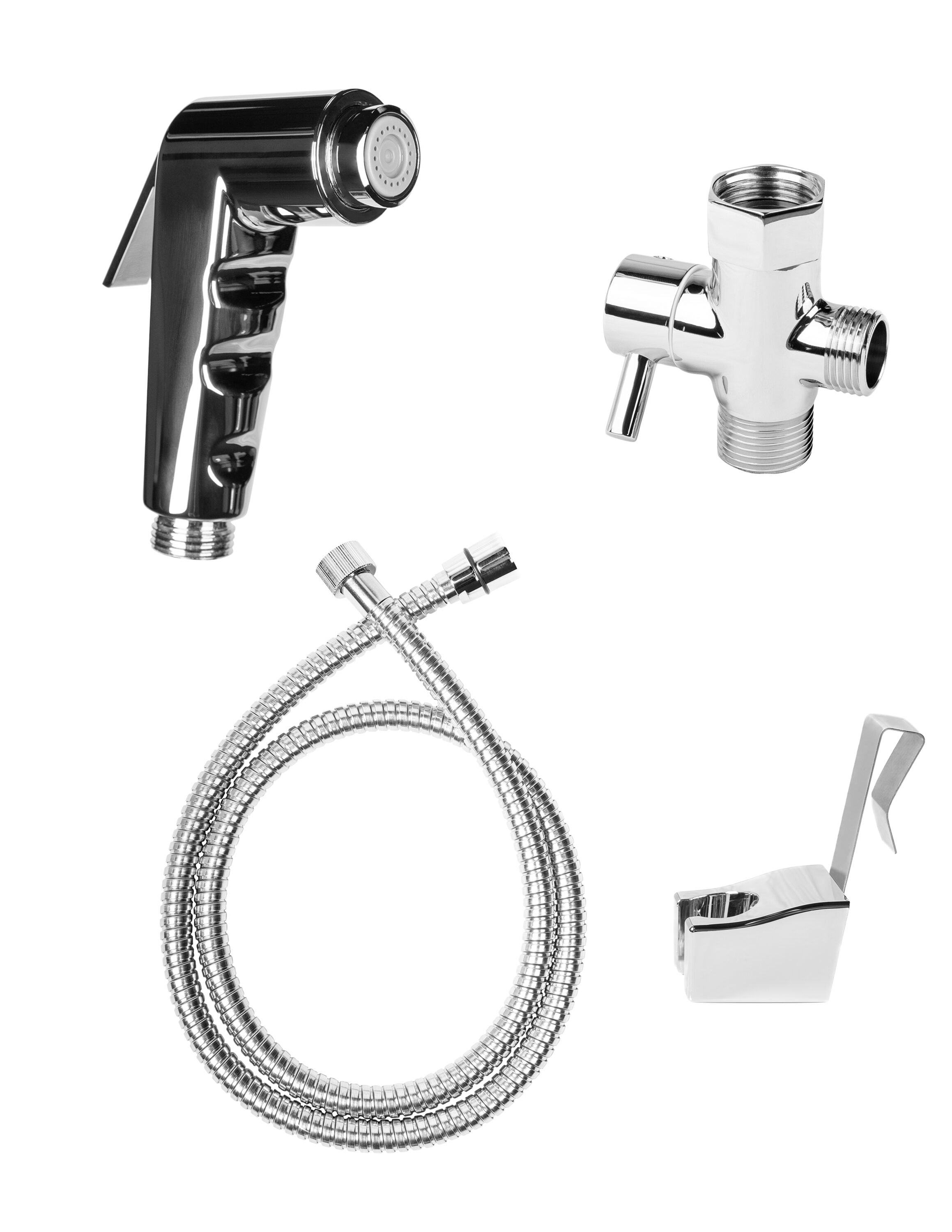 Rociador de bidé manual para inodoro Niagara Chrome montado en la pared BS-0001