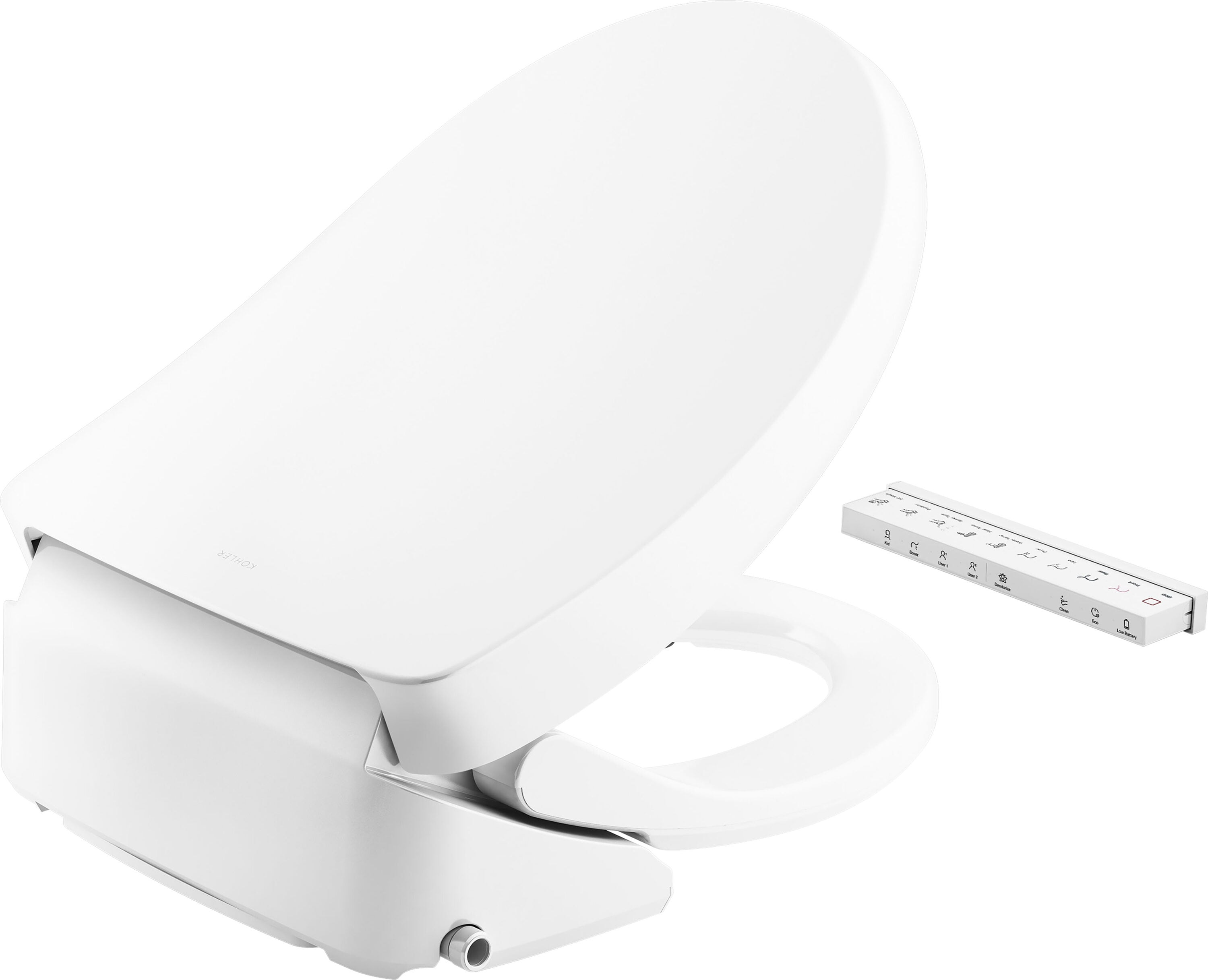 Asiento de Bidé con Calentador y Cierre Suave Redondo Blanco de Plástico PureWash de KOHLER 28118-0